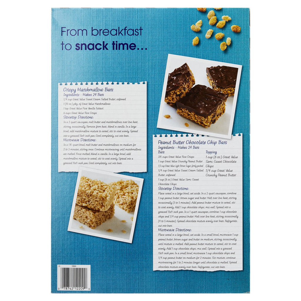 (6 pack) Great Value Crisp Rice Breakfast Cereal, 24 oz