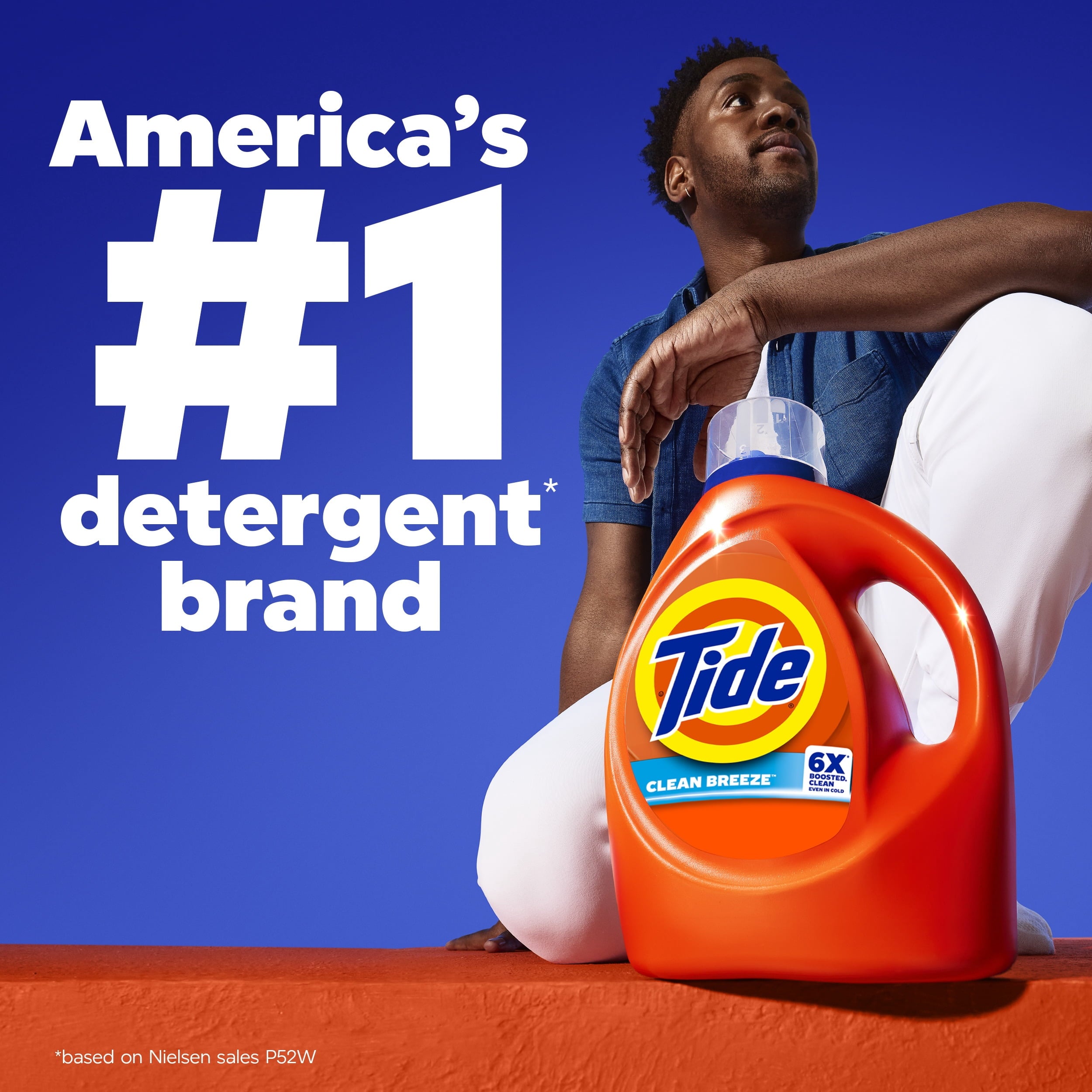 Tide Laundry Detergent Liquid with 6X Boosted Cleaning Power, Clean Breeze Scent, 125 fl oz, 100 Loads