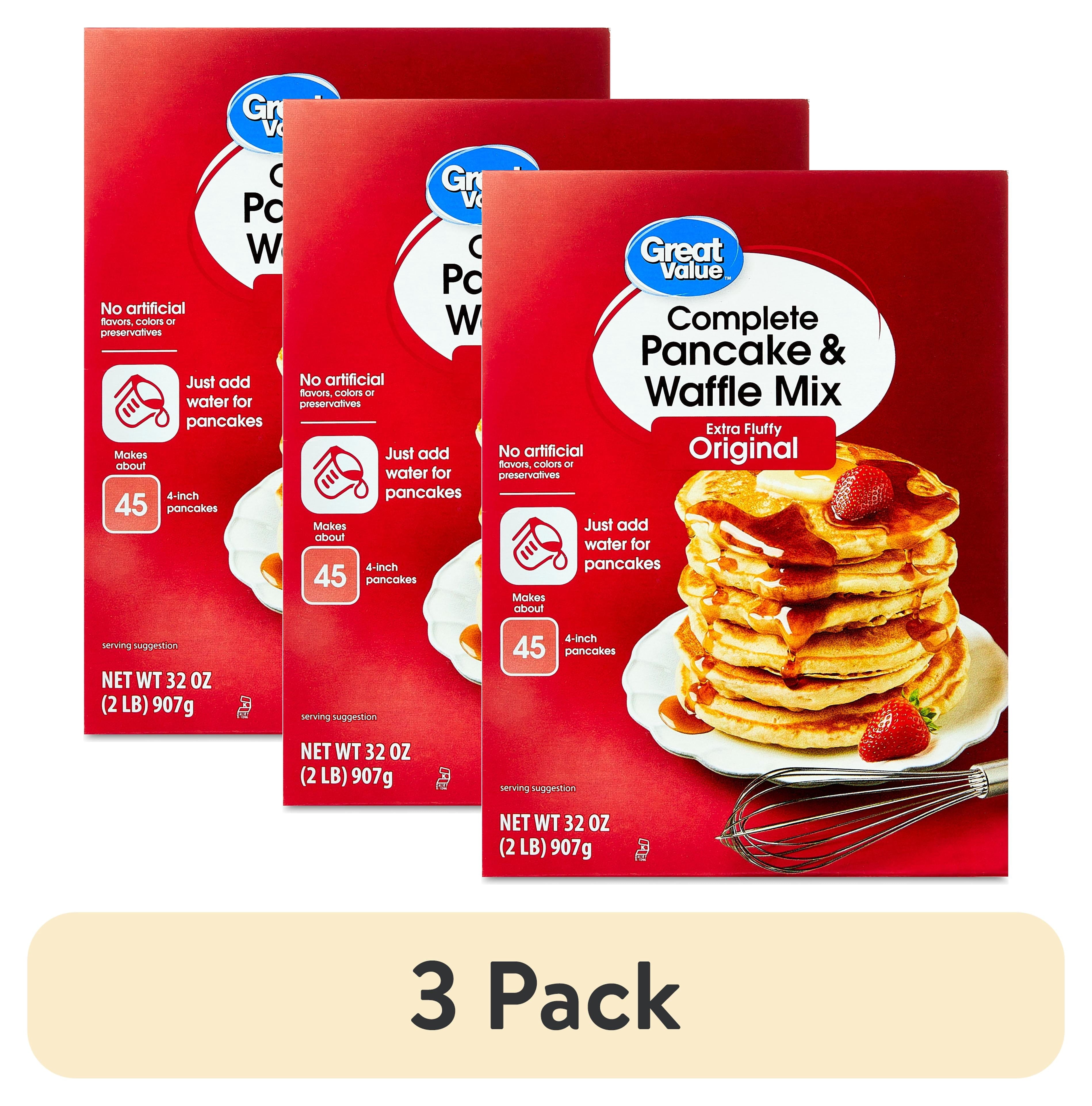 Great Value Complete Pancake & Waffle Mix, Extra Fluffy, Original, 32 oz
