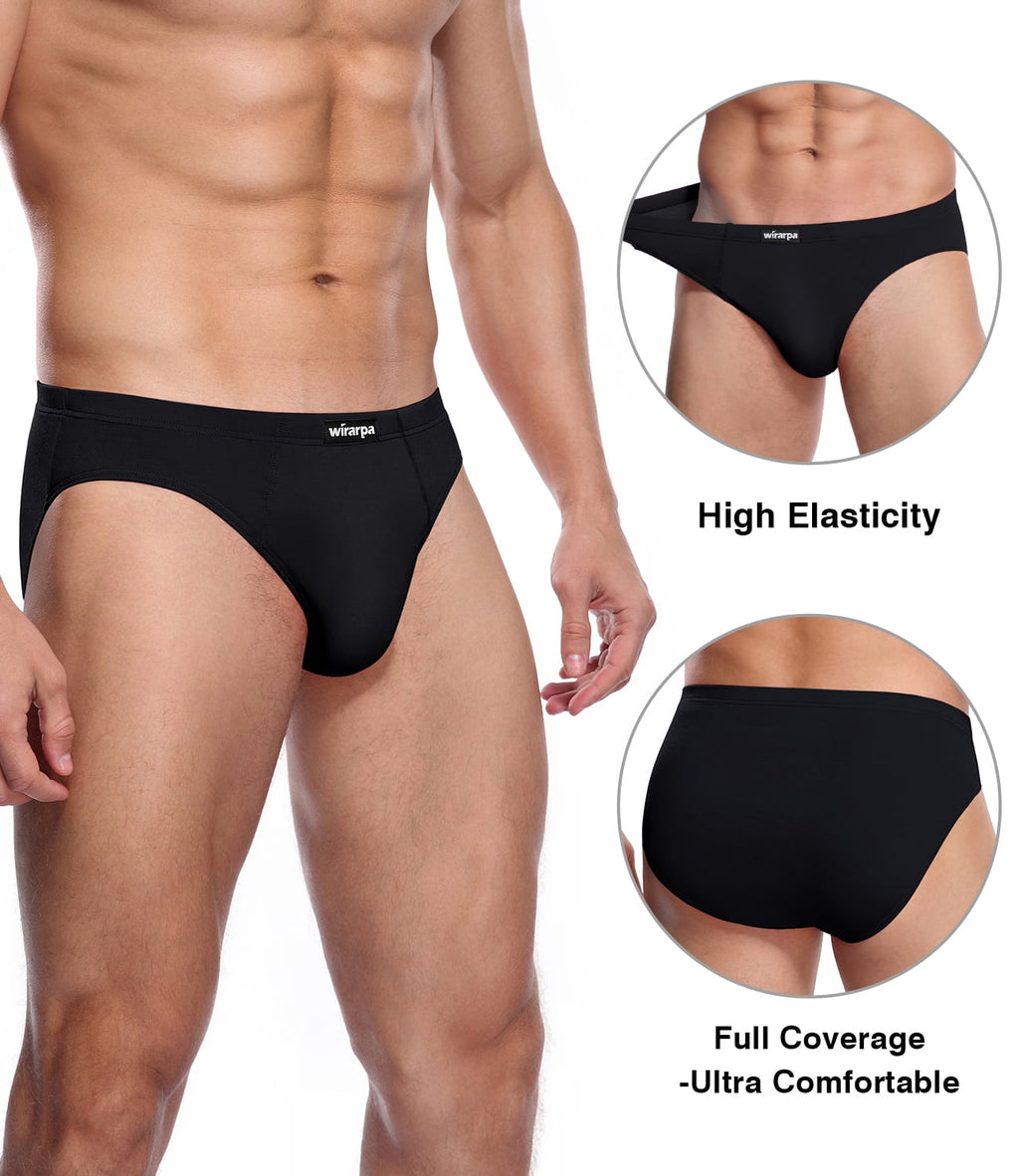 wirarpa Men's Underwear Modal Microfiber Briefs No Fly Underpants 4 Pack Sizes S-3XL