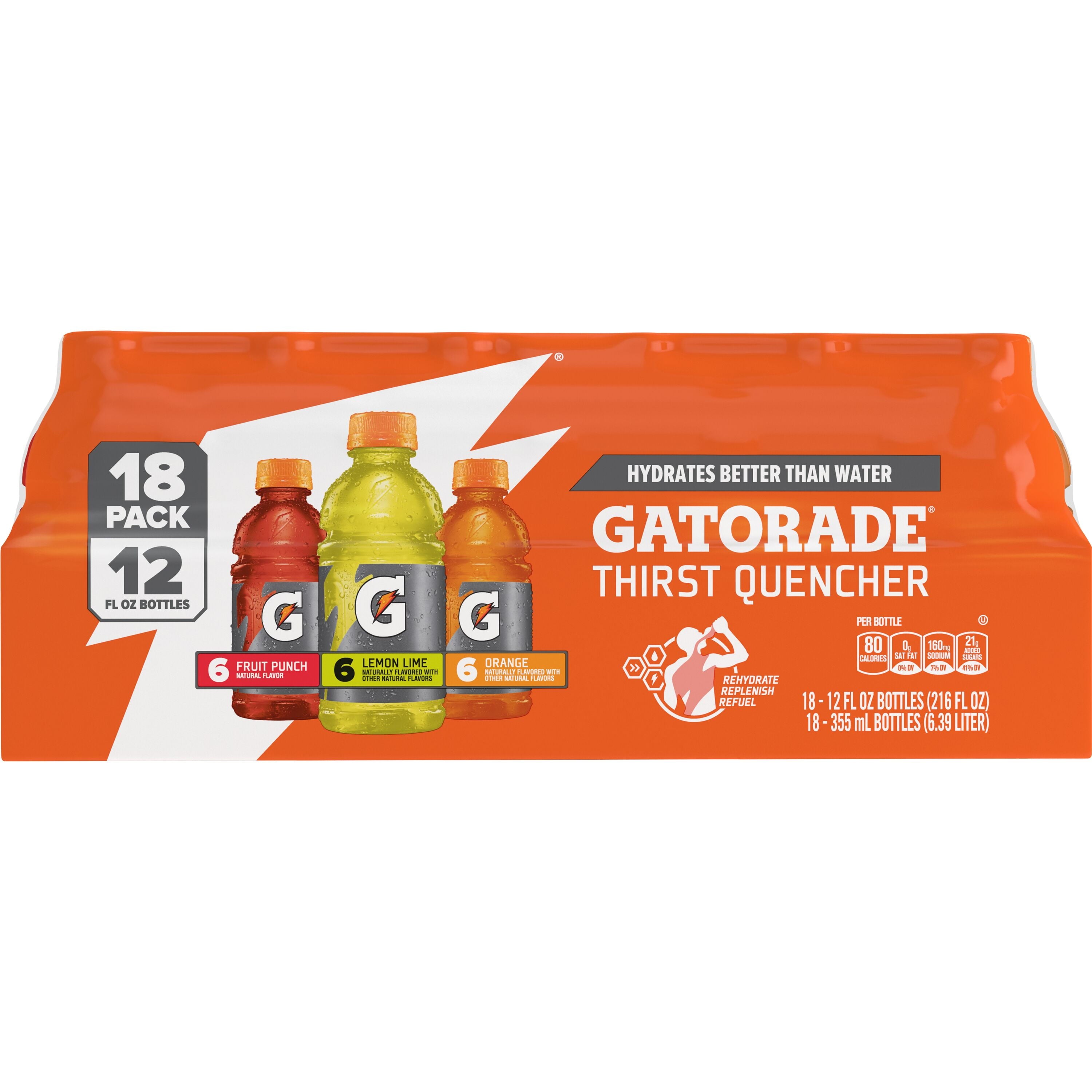 Gatorade Sports Drink, Fruit Punch/Glacier Cherry/Cool Blue Variety Pack, 12 fl oz, 18 Count Bottles