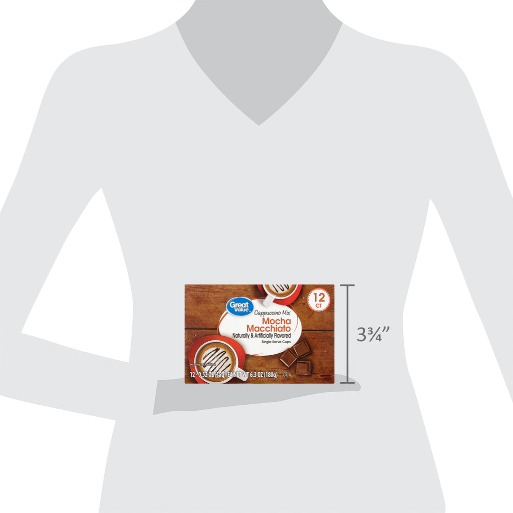 Great Value Caramel Cappuccino Mix Medium Roast Coffee Pods, 12 Count