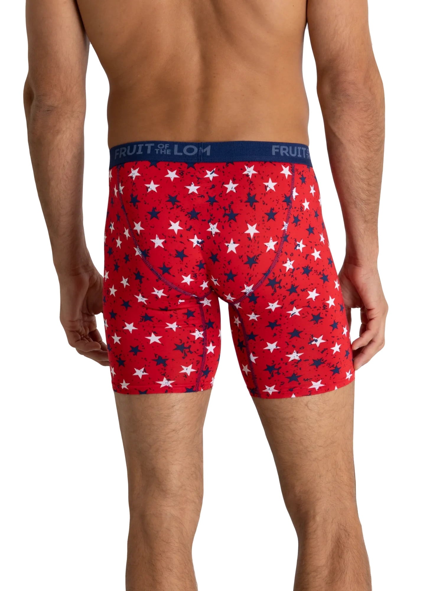 Fruit of the Loom Men's Americana Stretch Boxer Briefs, Moisture Wicking Underwear, 3-Pack