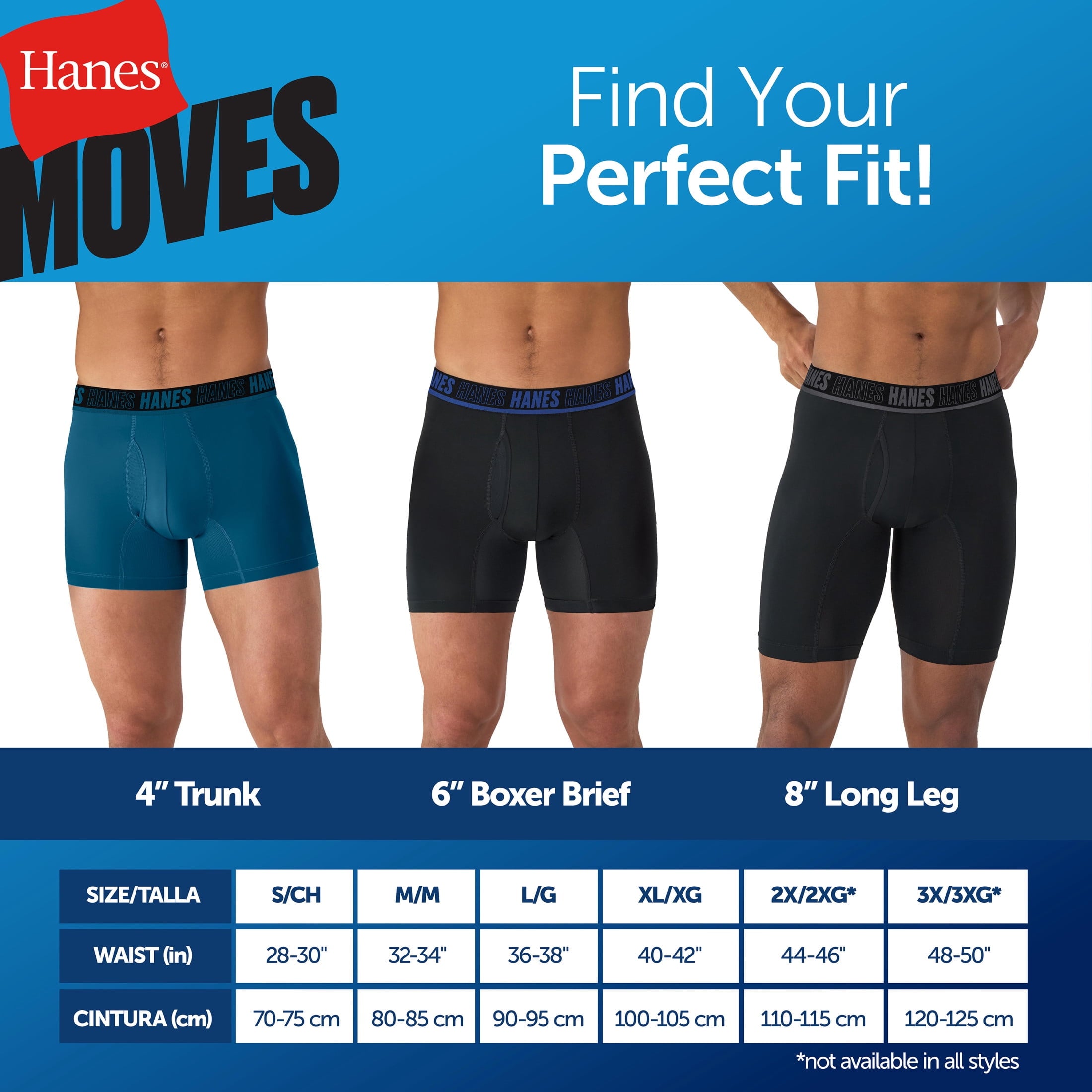 Hanes Mens Underwear Boxer Briefs, 3-Pack, Moves Anti-Chafe Men's Boxer Briefs MACCD3