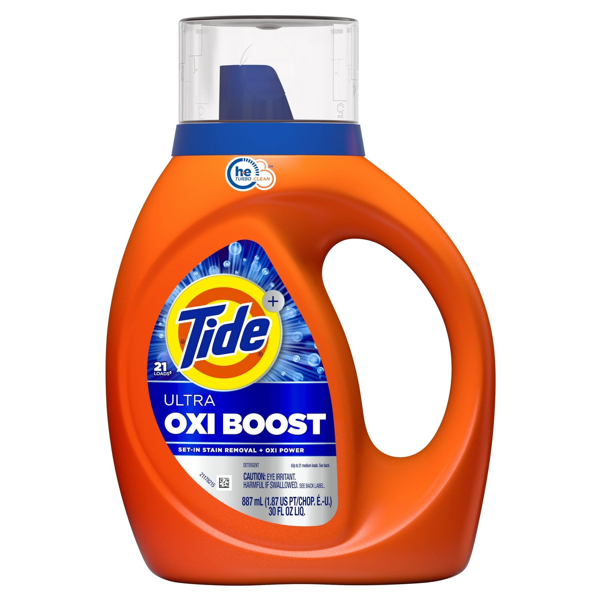 Tide Ultra Oxi Boost Liquid Laundry Detergent, Advanced Stain Remover, 30 fl oz, 21 Loads ( 2 Pack )