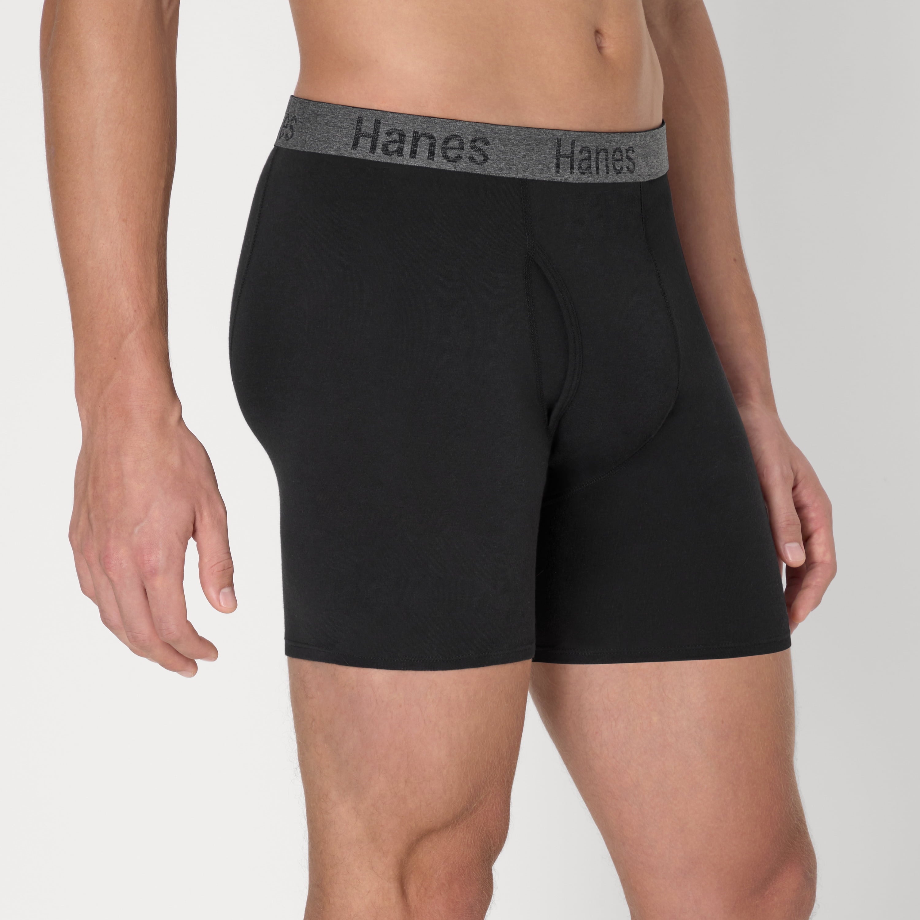 Hanes Men's Boxer Brief Underwear Pack with Stay Dry Pouch, Cotton Stretch, Assorted, 3-Pack