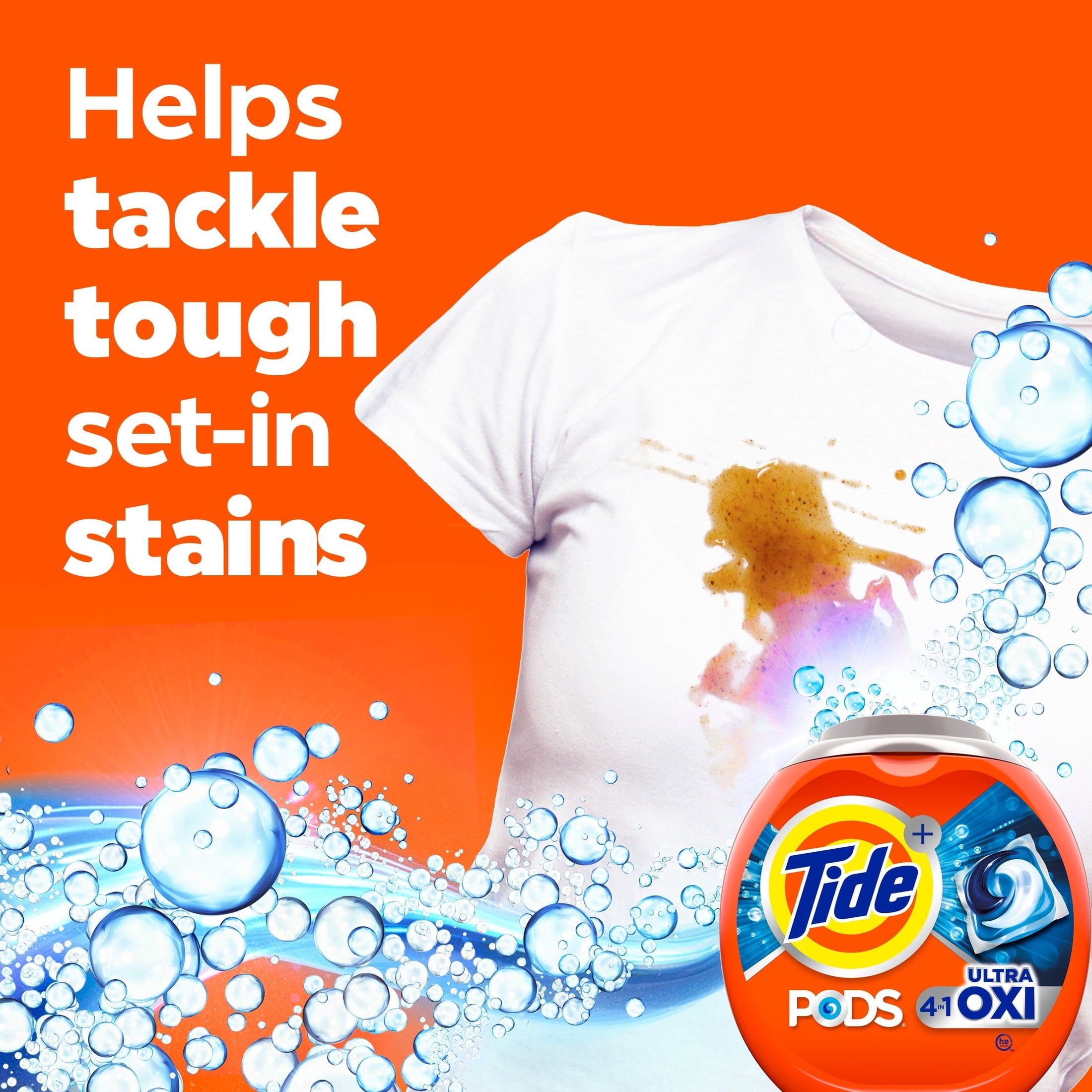 Tide PODS Laundry Detergent Soap Pacs, Ultra OXI, 32 Count