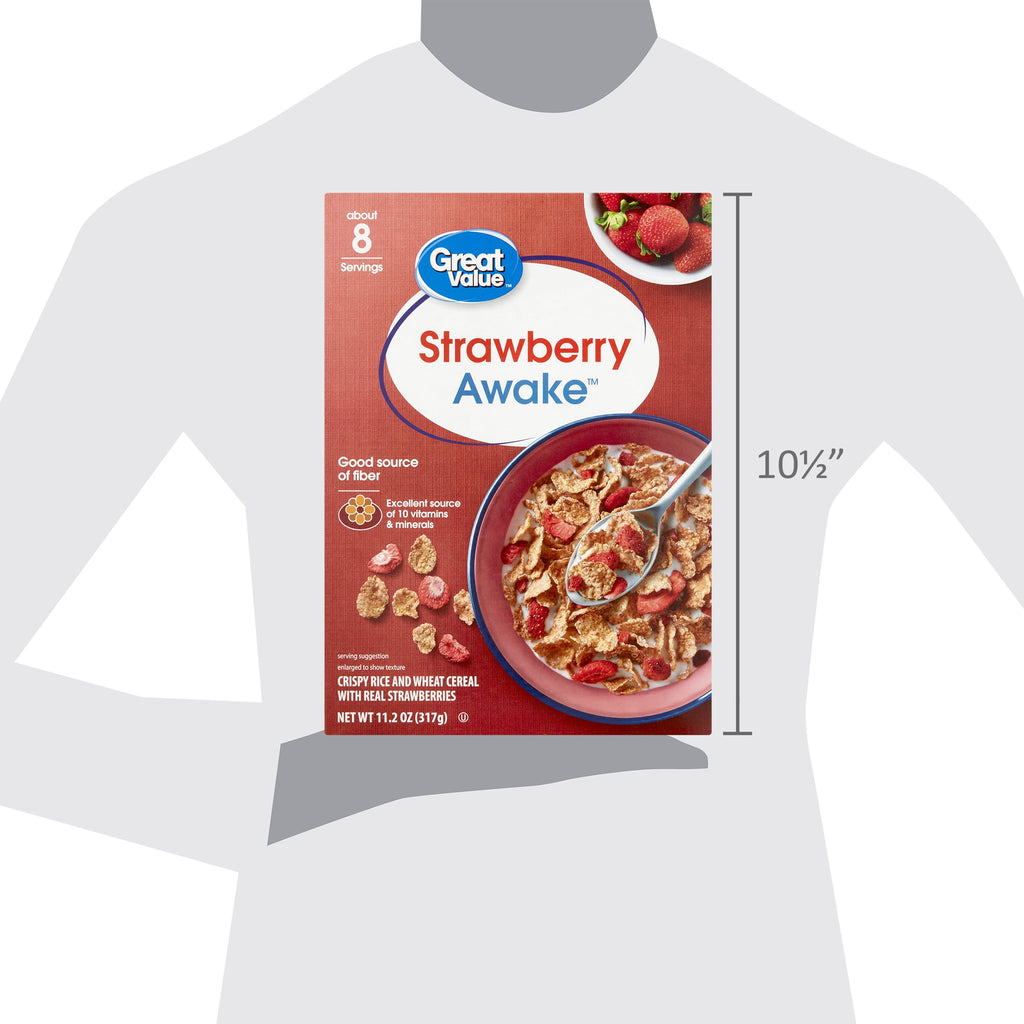 Great Value Strawberry Awake Breakfast Cereal, 11.2 oz