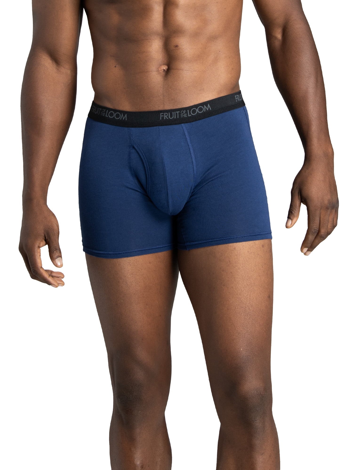 Fruit of the Loom Men's Cotton Stretch Trunk, Short Leg Boxer Brief Underwear, 6-Pack
