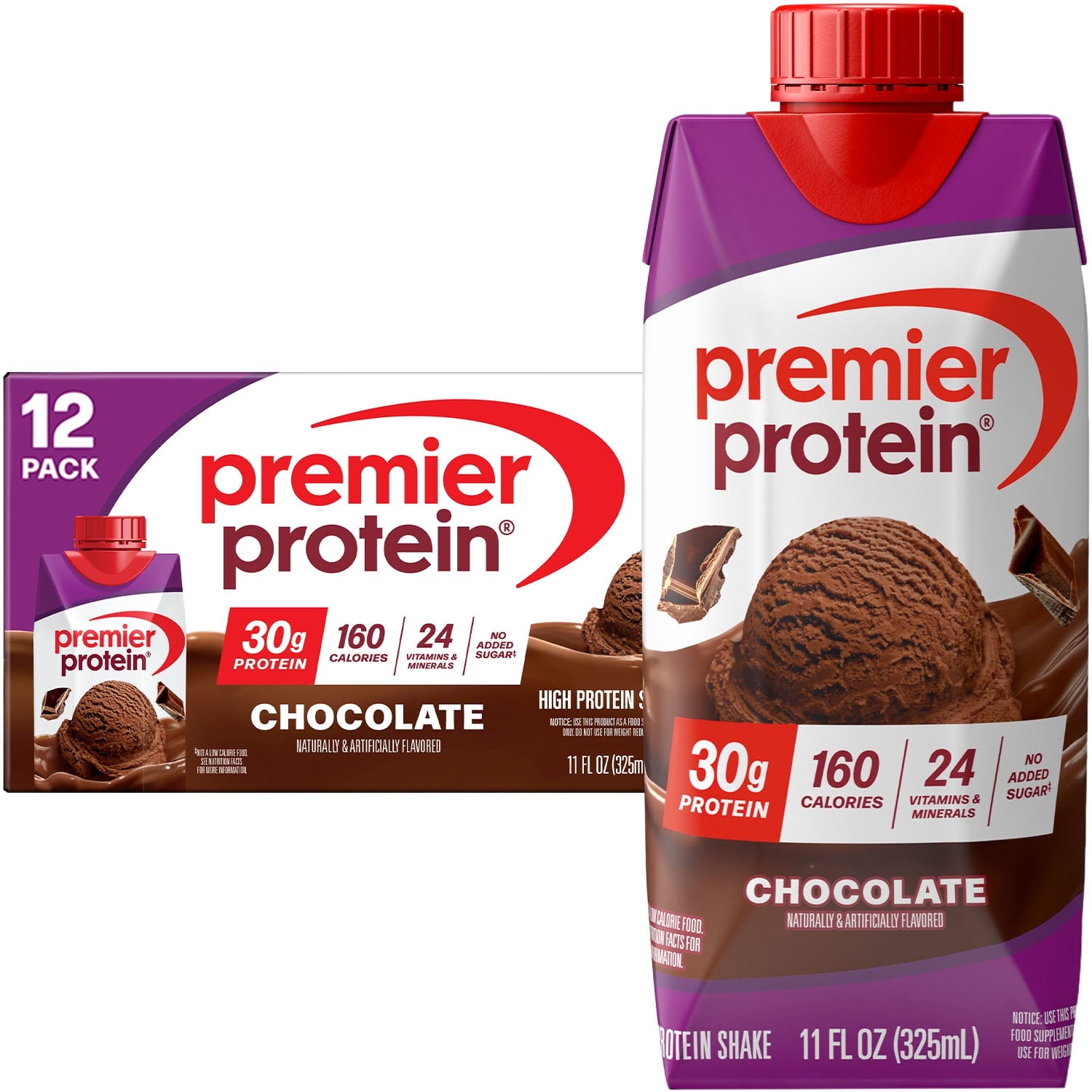 Premier Protein Shake, Chocolate, 30g Protein, 11 Fl Oz, 4 Ct