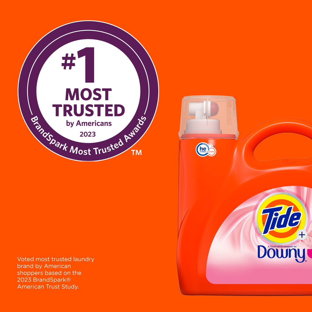 Tide Plus a Touch of Downy Liquid Laundry Detergent, April Fresh Scent, 94 Loads, 132 fl oz