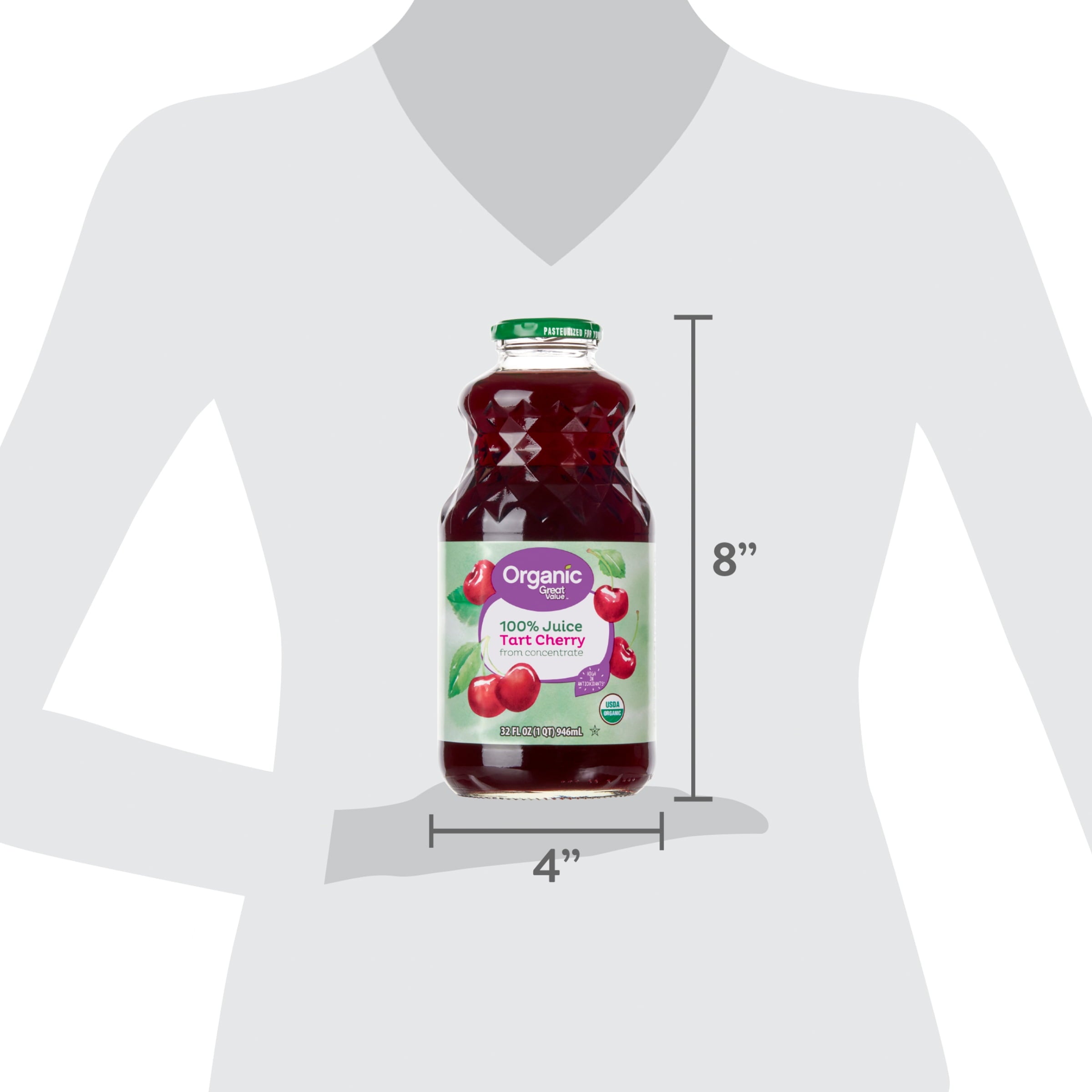 Great Value Organic 100% Tart Cherry Juice, 32 fl oz