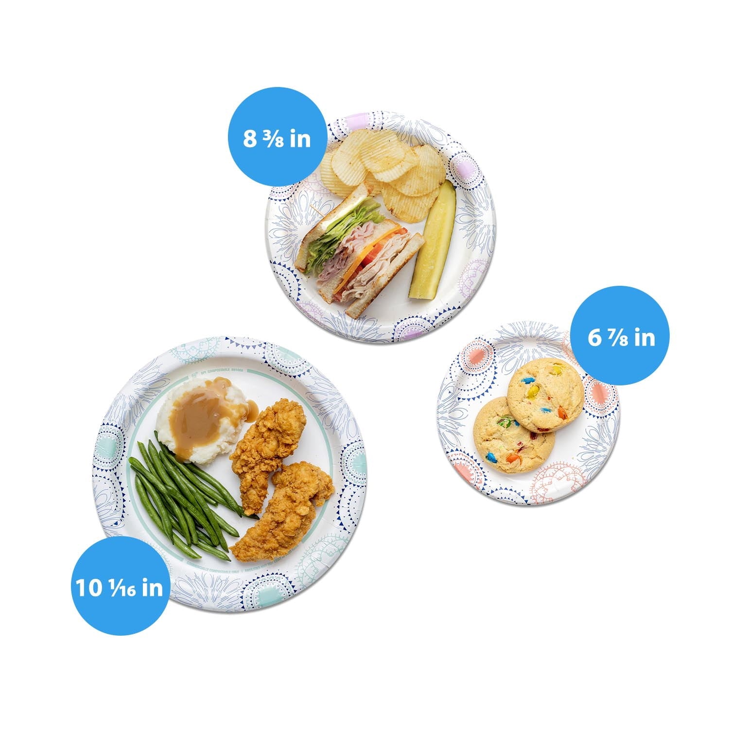 Great Value Disposable Paper Plates, 10 in, 100 Count