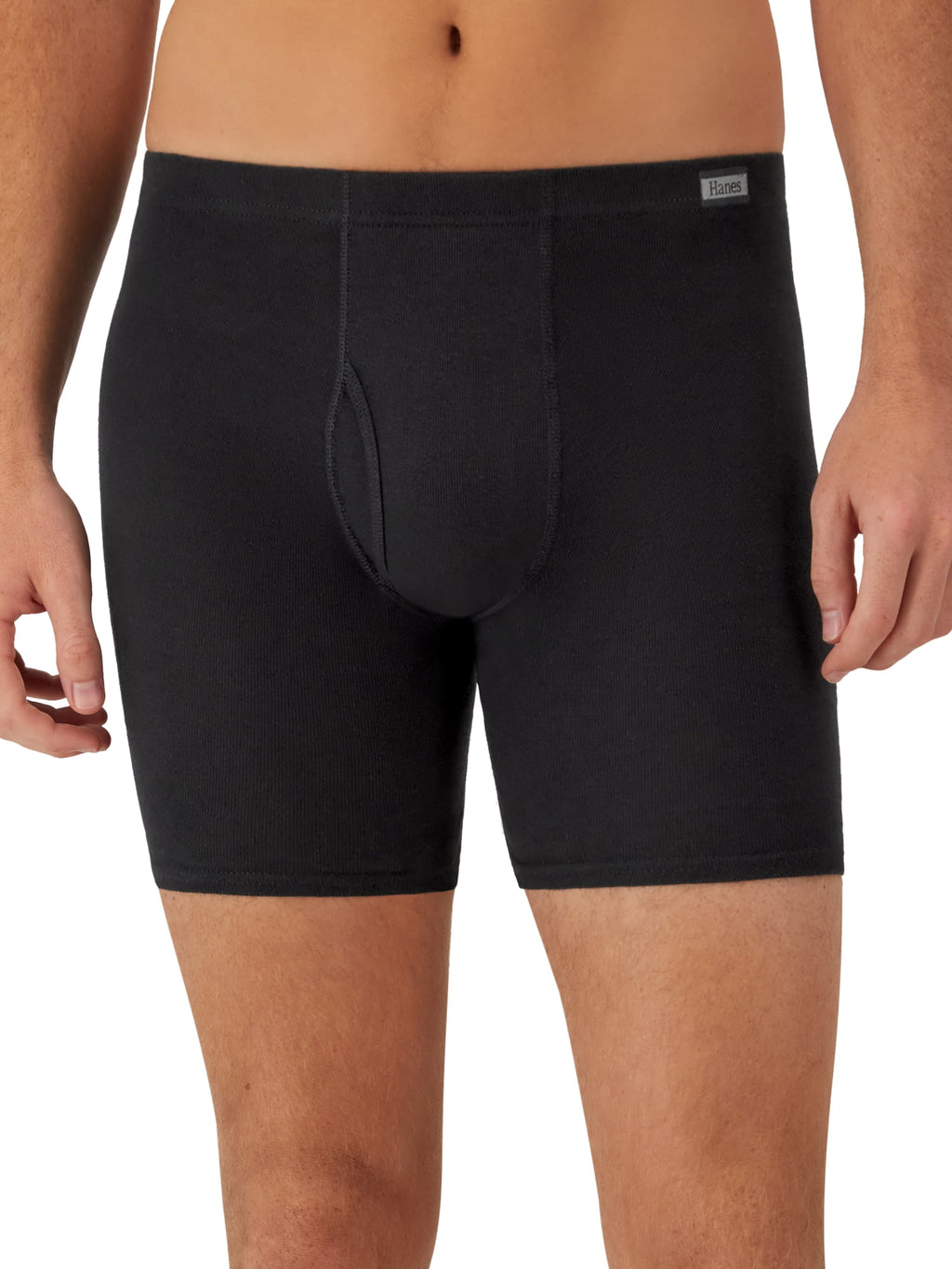 Hanes Men's Value Pack Covered Waistband Boxer Briefs, 6 Pack