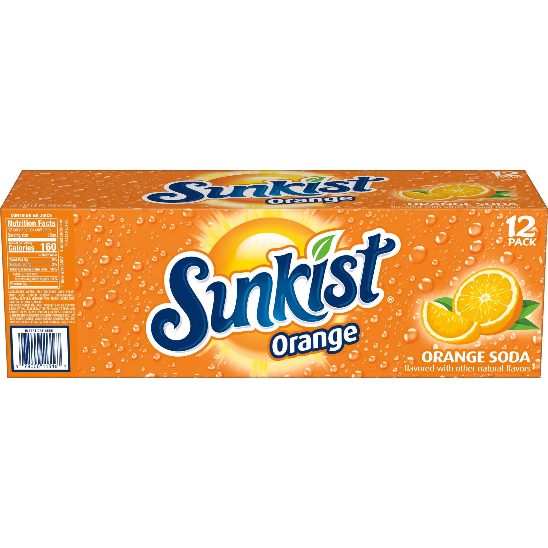 Sunkist Orange Soda Pop, 12 fl oz, 12 Pack Cans