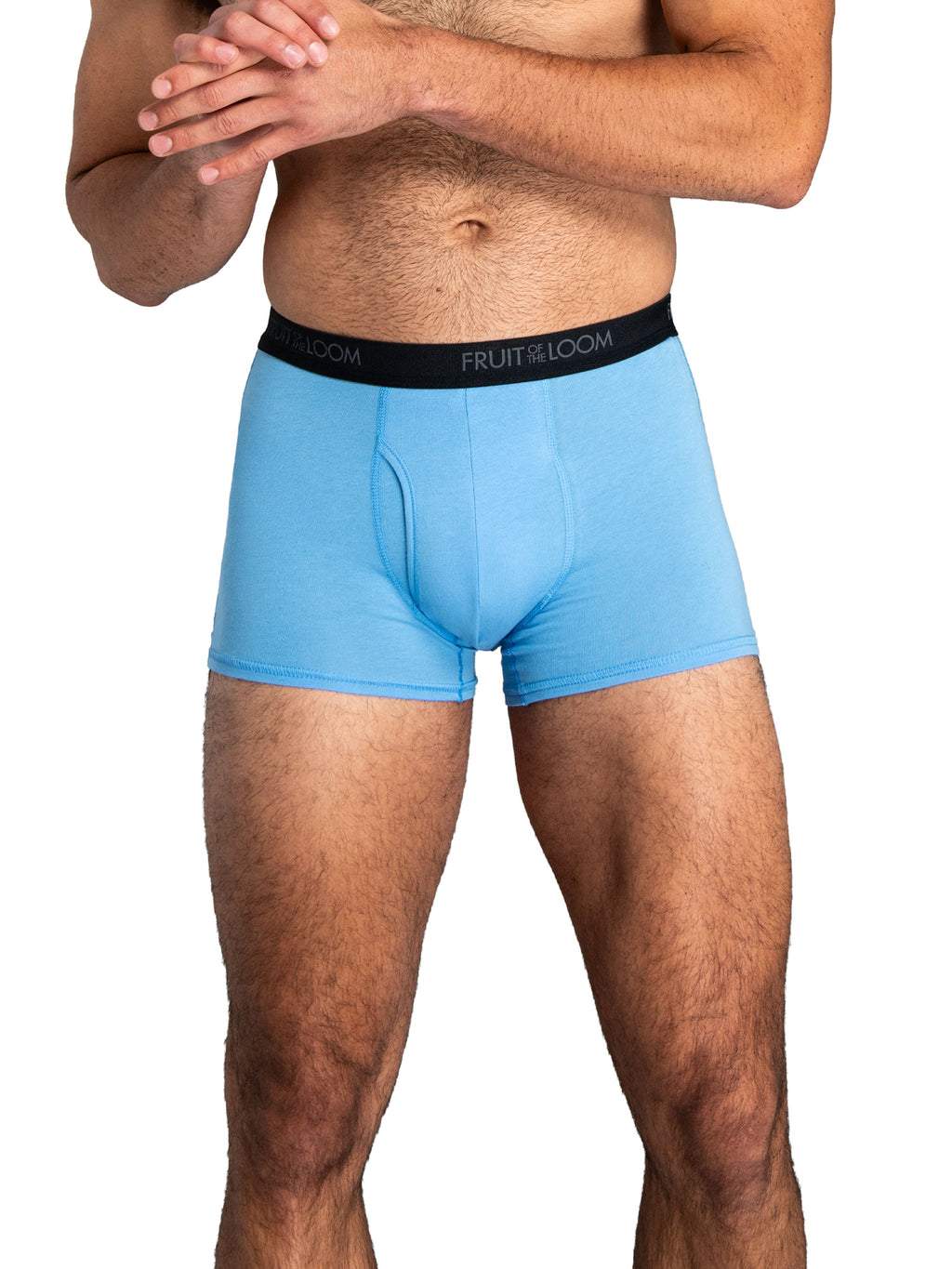 Fruit of the Loom Men's Cotton Stretch Trunk, Short Leg Boxer Brief Underwear, 6-Pack