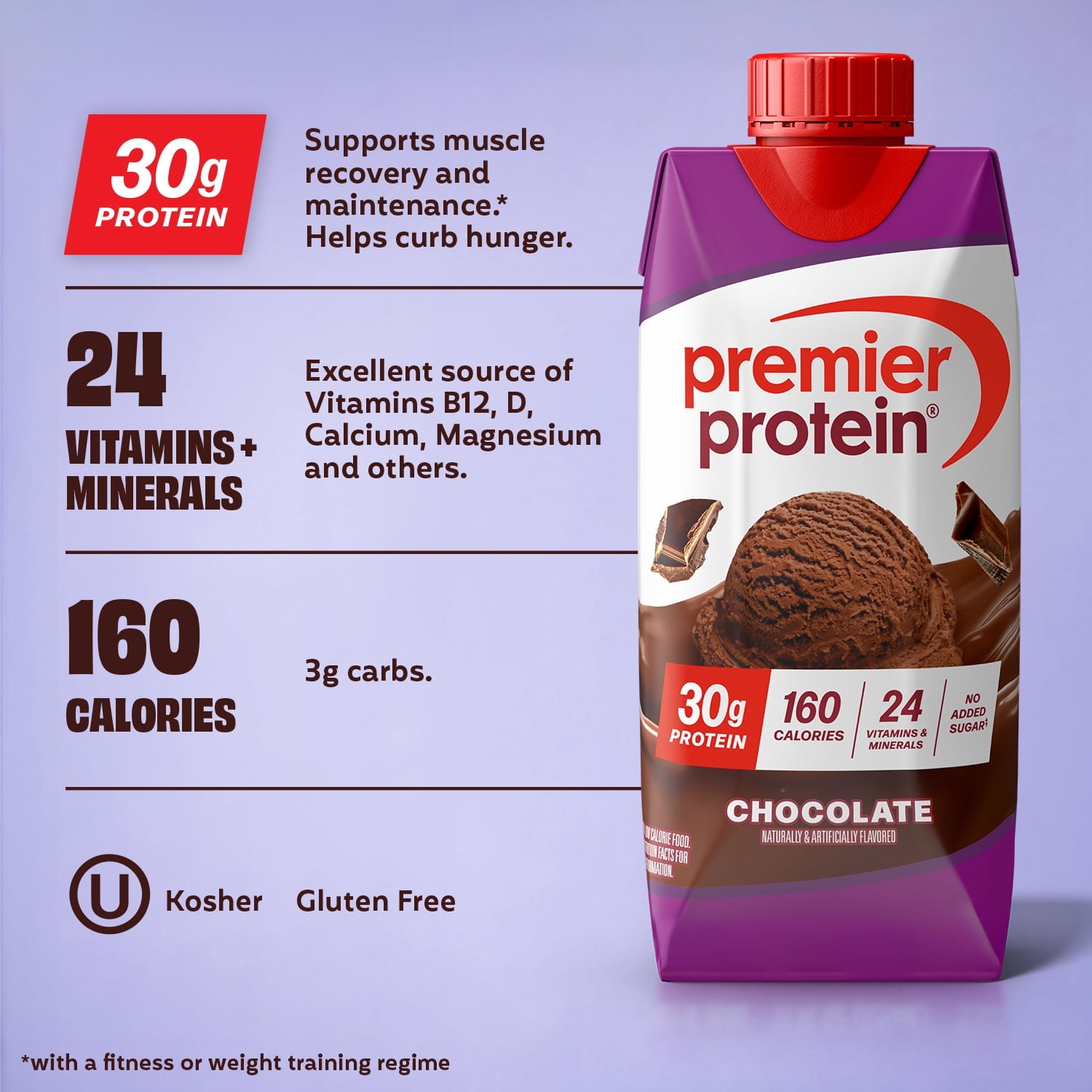 Premier Protein Shake, Chocolate, 30g Protein, 11 Fl Oz, 4 Ct