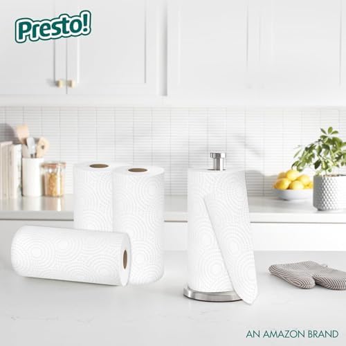 Amazon Brand - Presto! Ultra-Strong Premium Paper Towels, 158 Sheet Huge roll - Flex-a-Size, 6 Rolls, Equivalent to 19 Regular Rolls, White