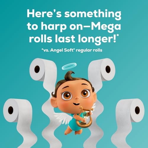 Angel Soft Toilet Paper, 18 Mega Rolls = 72 Regular Rolls, Soft and Strong Toilet Tissue