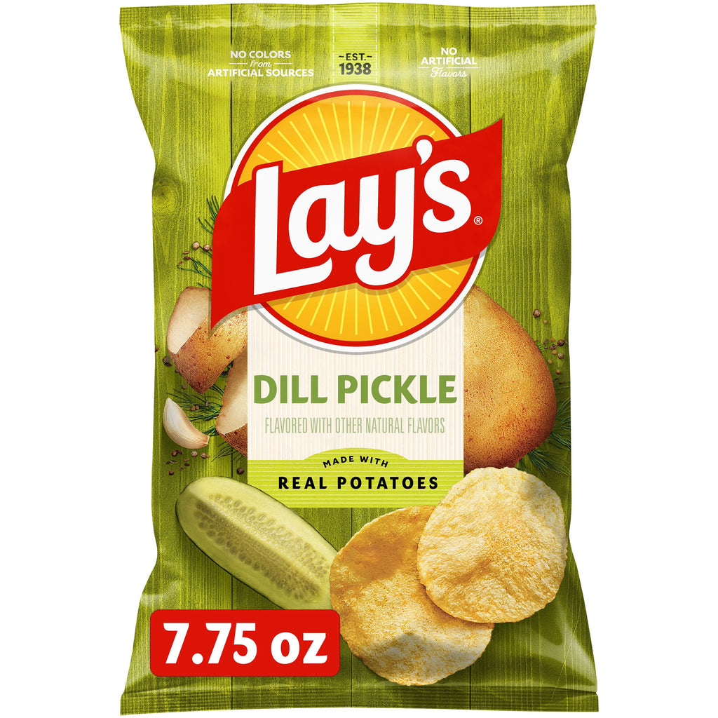 Lay's Dill Pickle Potato Snack Chips, 7.75 oz Bag