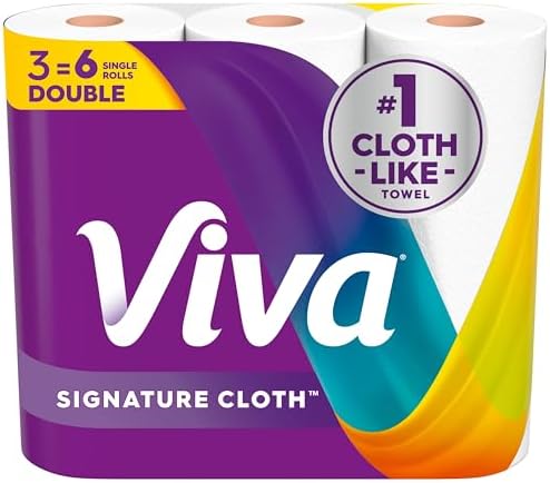 Viva Signature Cloth Paper Towels, Choose-A-Sheet Size, 3 Double Rolls, 86 Sheets per Roll (Packaging May Vary)