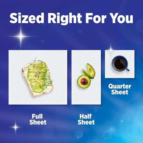 Sparkle Tear-A-Square Paper Towels, 2 Double Rolls (220 Sheets Total) - Strong 2-Ply Towels for Kitchen Cleanup and Everyday Messes