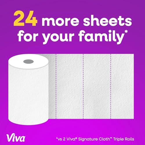 Viva Signature Cloth Paper Towels, Choose-A-Sheet Size, 3 Double Rolls, 86 Sheets per Roll (Packaging May Vary)