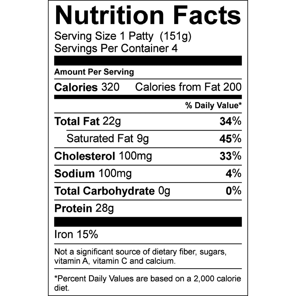 Fresh All Natural Angus Ground Beef Steak Burgers, 85% Lean / 15% Fat, 4 Count, 1.33 lb Tray