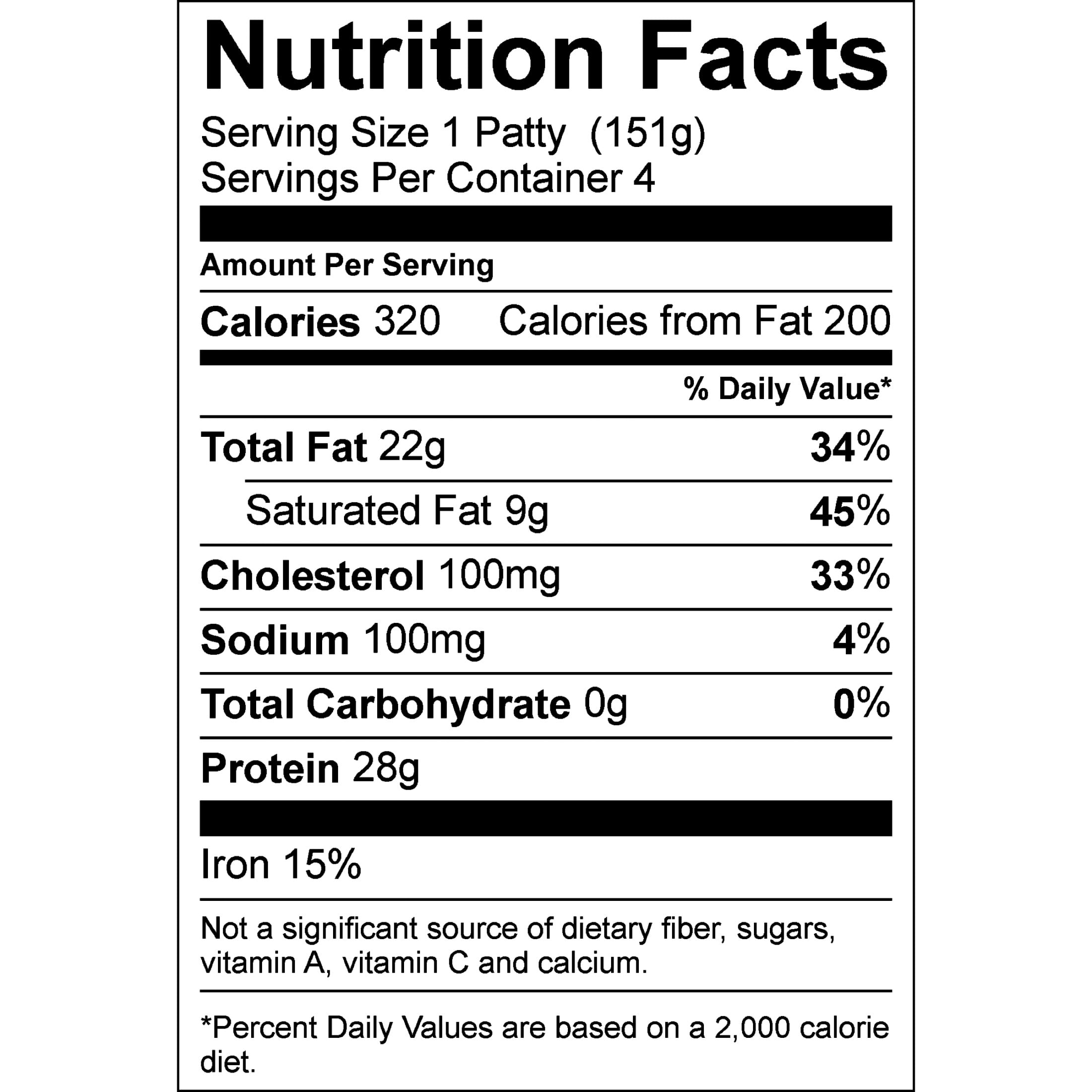 Fresh All Natural Angus Ground Beef Steak Burgers, 85% Lean / 15% Fat, 4 Count, 1.33 lb Tray