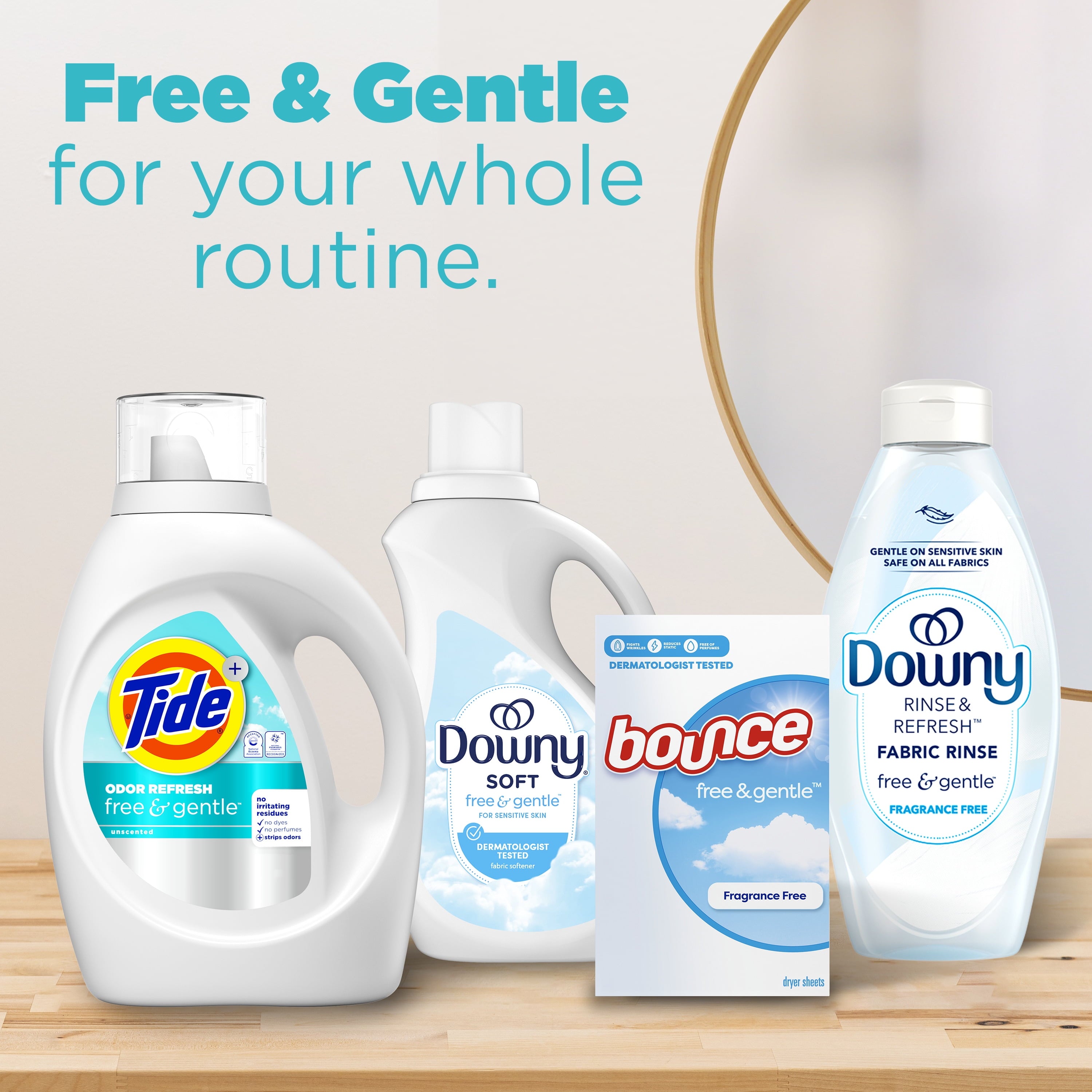 Tide Free & Gentle Laundry Detergent Liquid for Sensitive Skin, Hypoallergenic, Perfume Free, 73 fl oz, 52 Loads