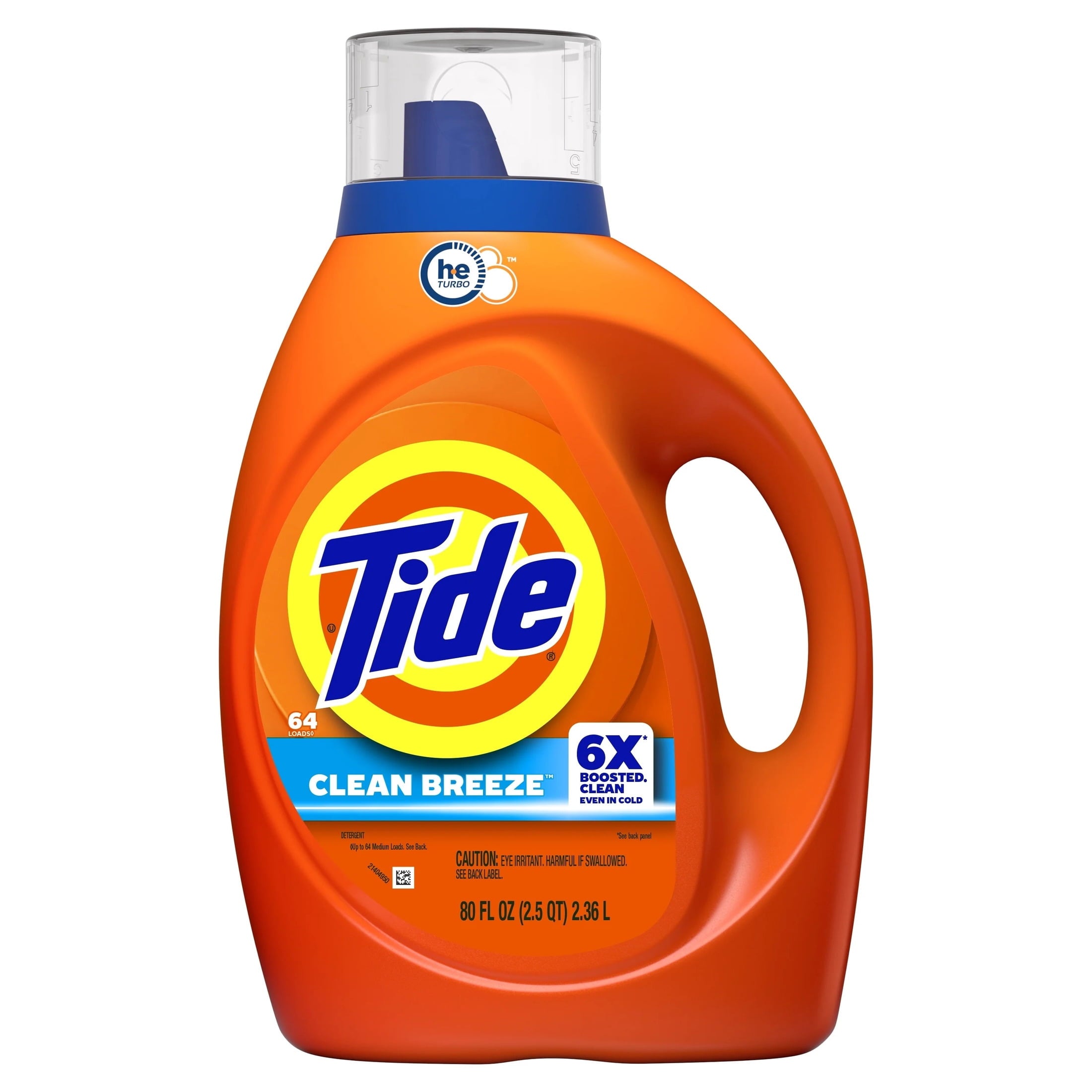 Tide Laundry Detergent Liquid with 6X Boosted Cleaning Power, Clean Breeze Scent, 125 fl oz, 100 Loads