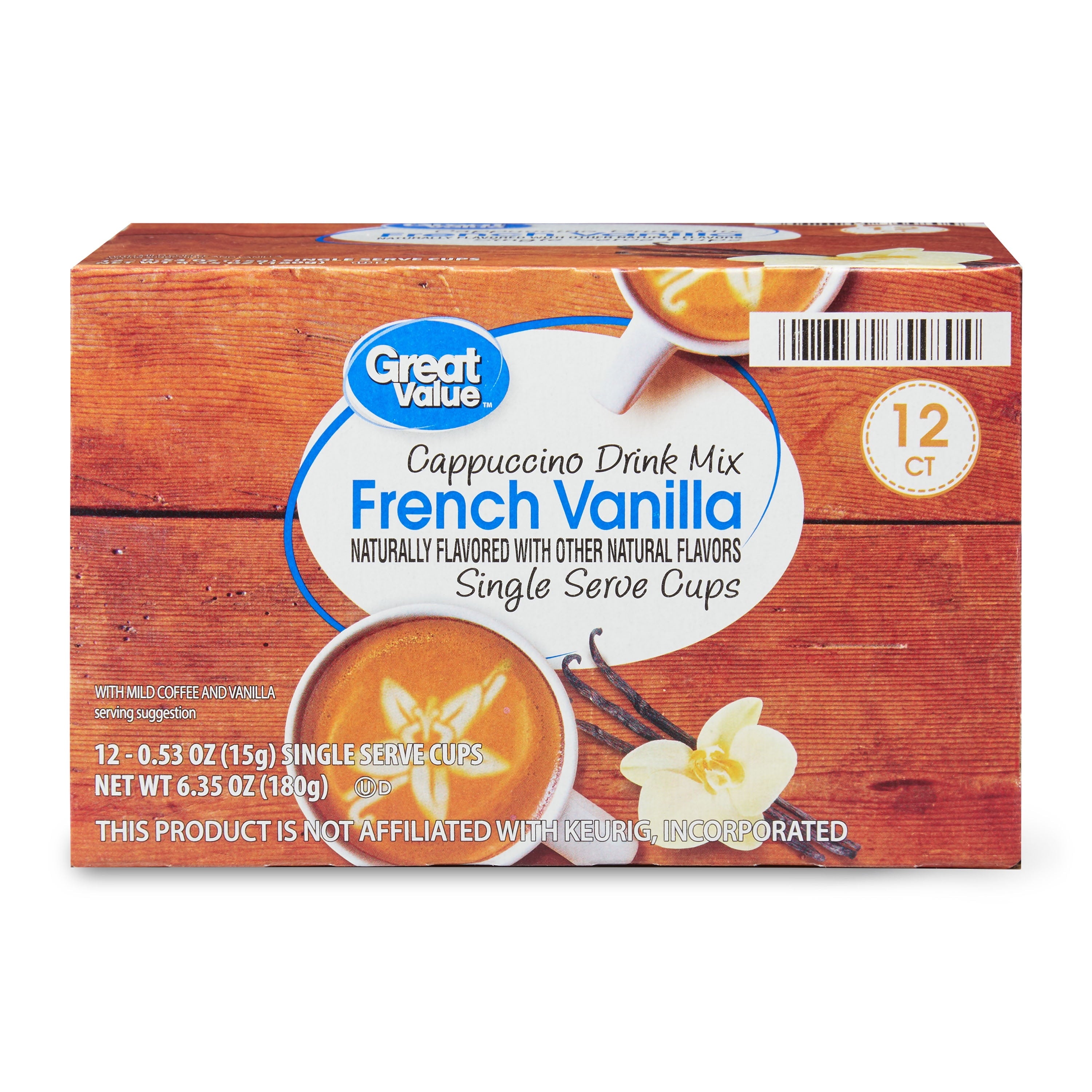 Great Value Caramel Cappuccino Mix Medium Roast Coffee Pods, 12 Count