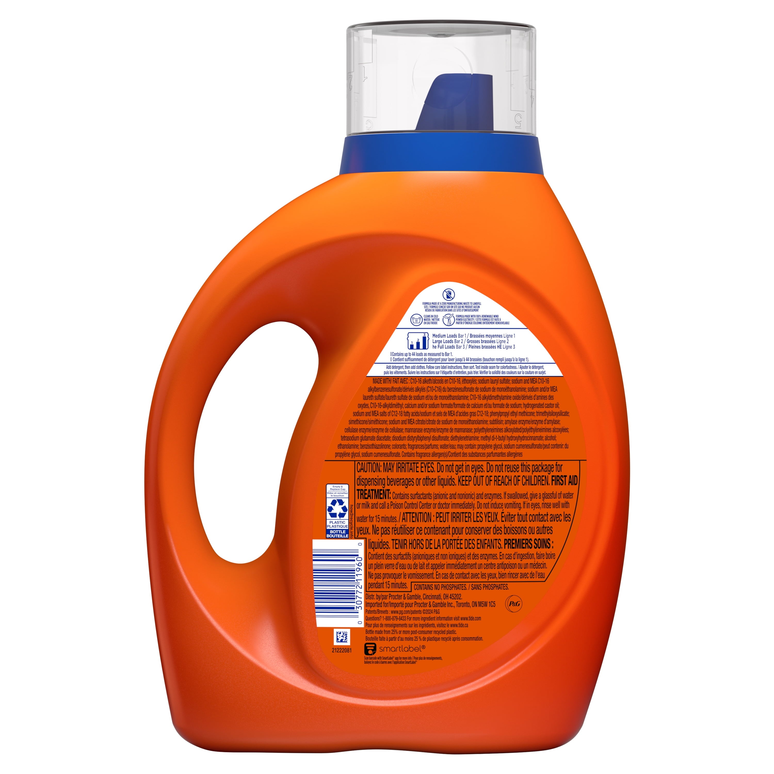 Tide Ultra White Liquid Laundry Detergent, Brilliant Whitening + Color Protect, 84 fl oz, 59 Loads