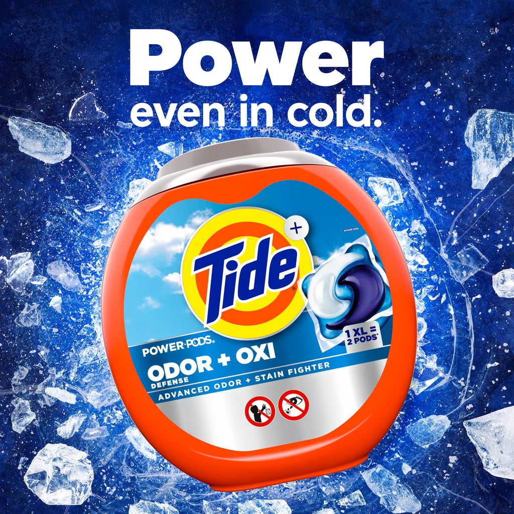 Tide Power PODS Laundry Detergent Soap Pacs with Odor Defense + Oxi, Original Scent, 18 Count