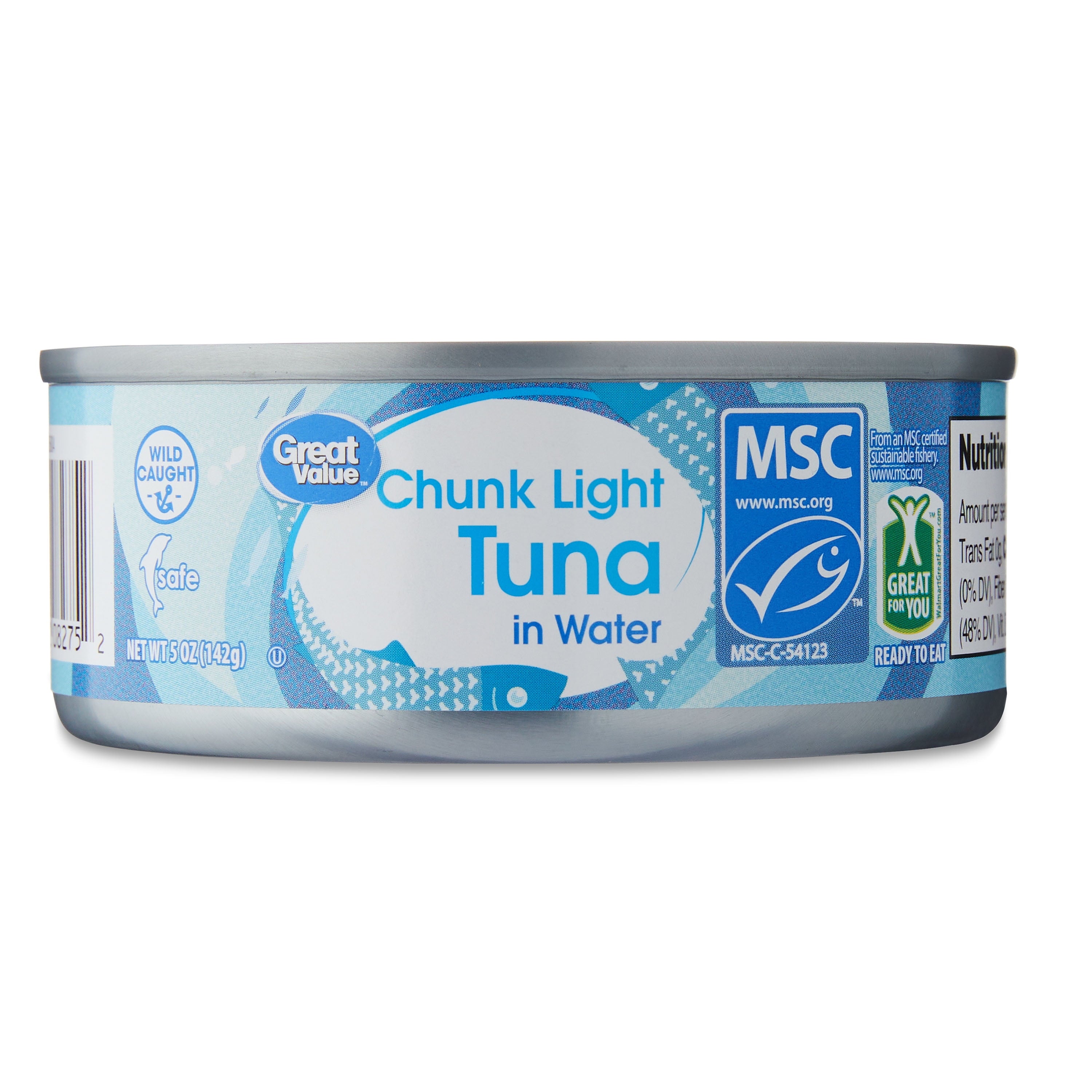 Great Value Chunk Light Tuna in Water, 5 oz, 4 Pack