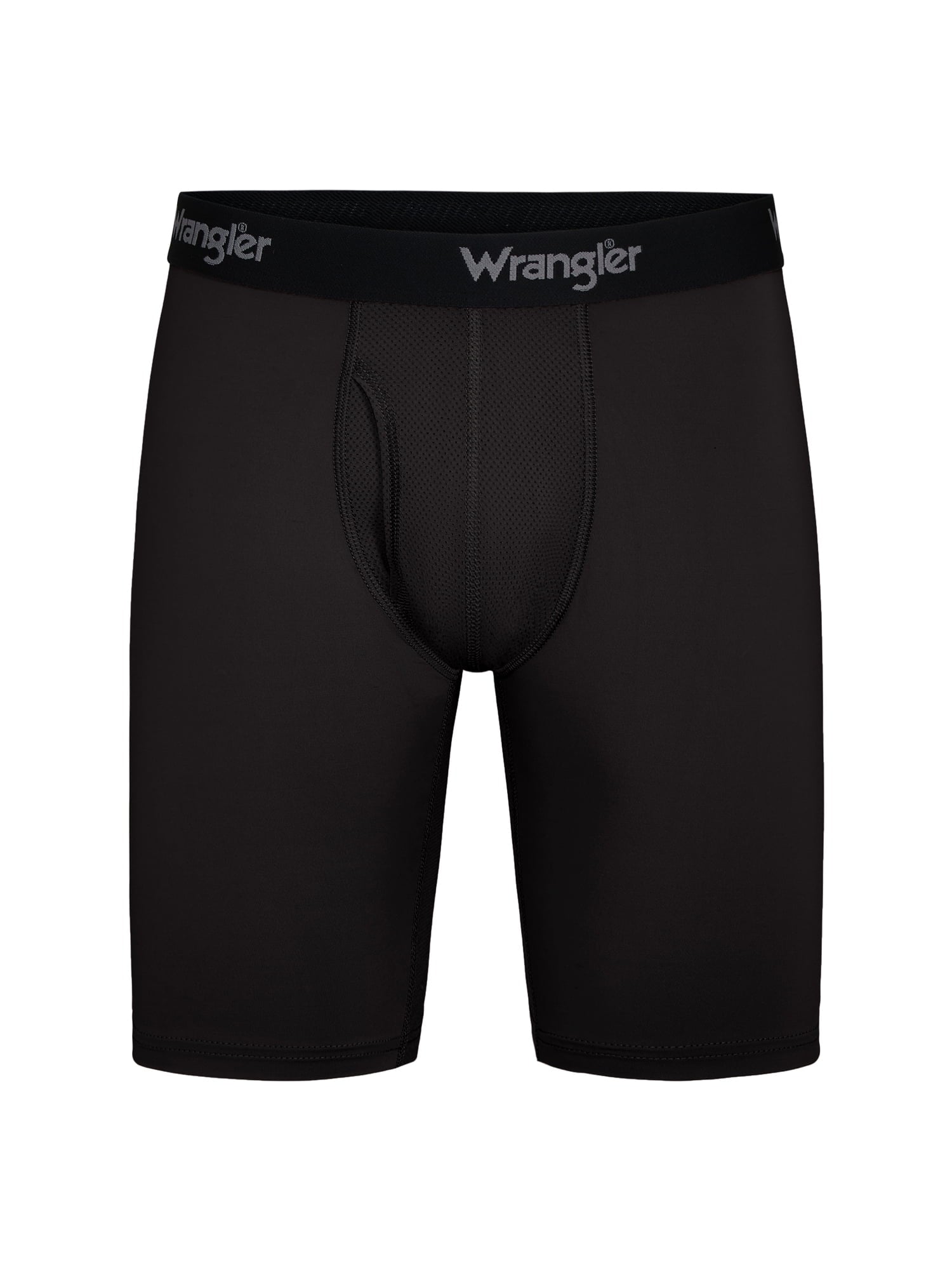 Wrangler Cool Carpenter 9" Boxer Briefs Men's Underwear, Large, Black/Duffle Green/Charcoal, 3-Pack