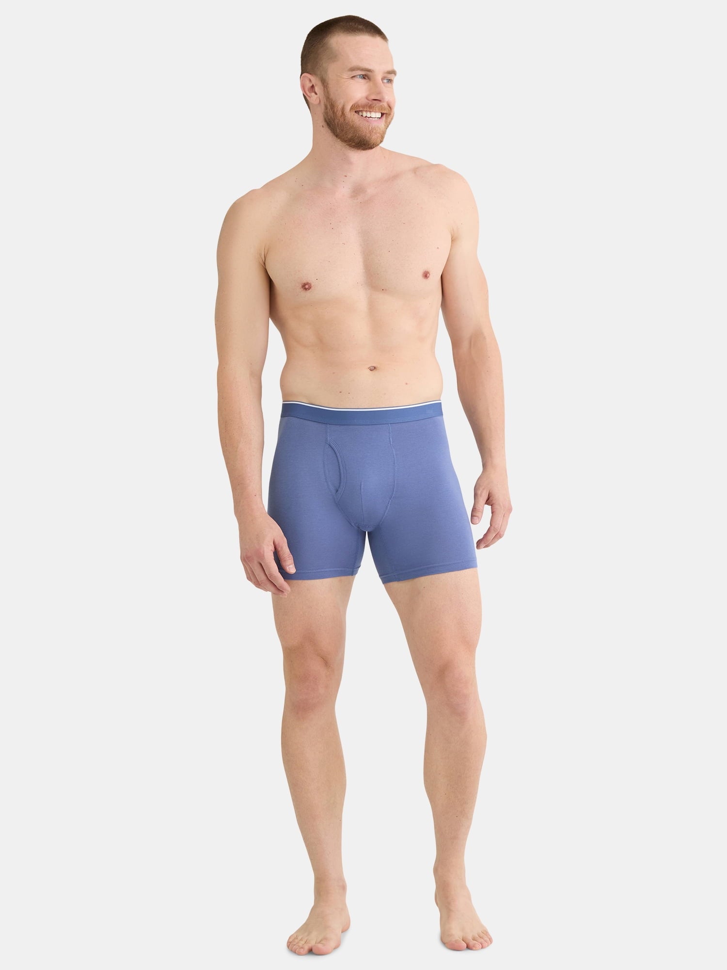 George Men's Cotton Blend Stretch Boxer Briefs, 6-Pack, Sizes S-2XL