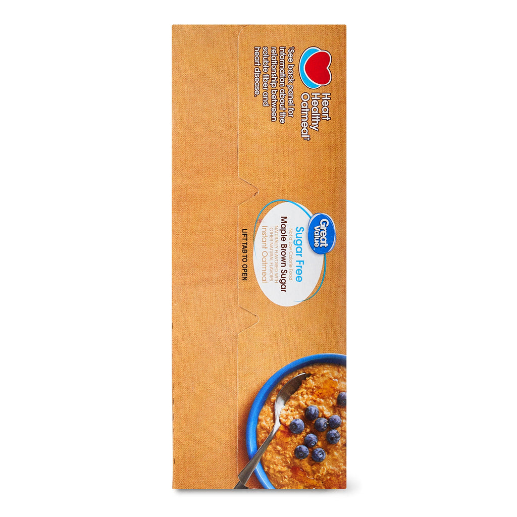 Great Value Sugar-Free Maple & Brown Sugar Instant Oatmeal, 0.99 oz, 8 Packets