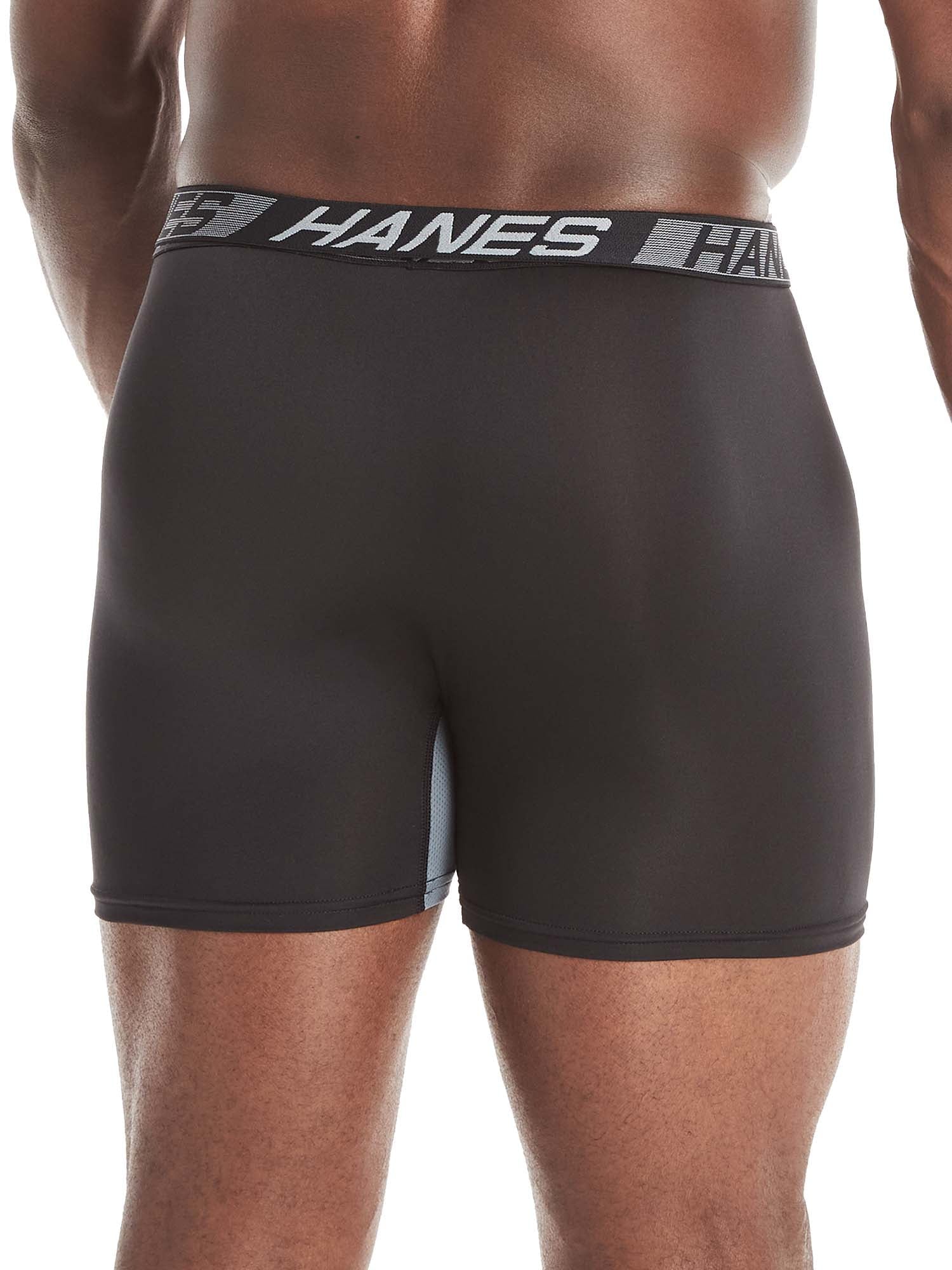 Hanes X-Temp Total Support Pouch Men's Long Leg Boxer Briefs, Anti-Chafing Underwear, 3-Pack