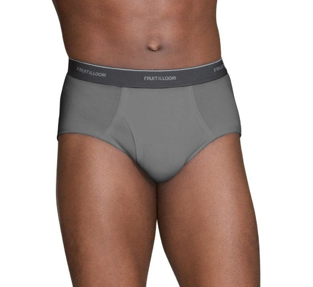 Fruit of the Loom Men's Assorted Fashion Brief (Pack of 6) (Large (36-38), Solids)