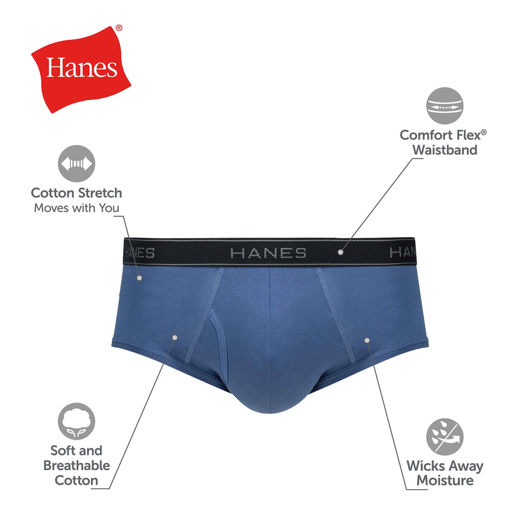 Hanes Men's Underwear Briefs Pack, 6-Pack, Cotton Stretch Underwear for Men, Assorted