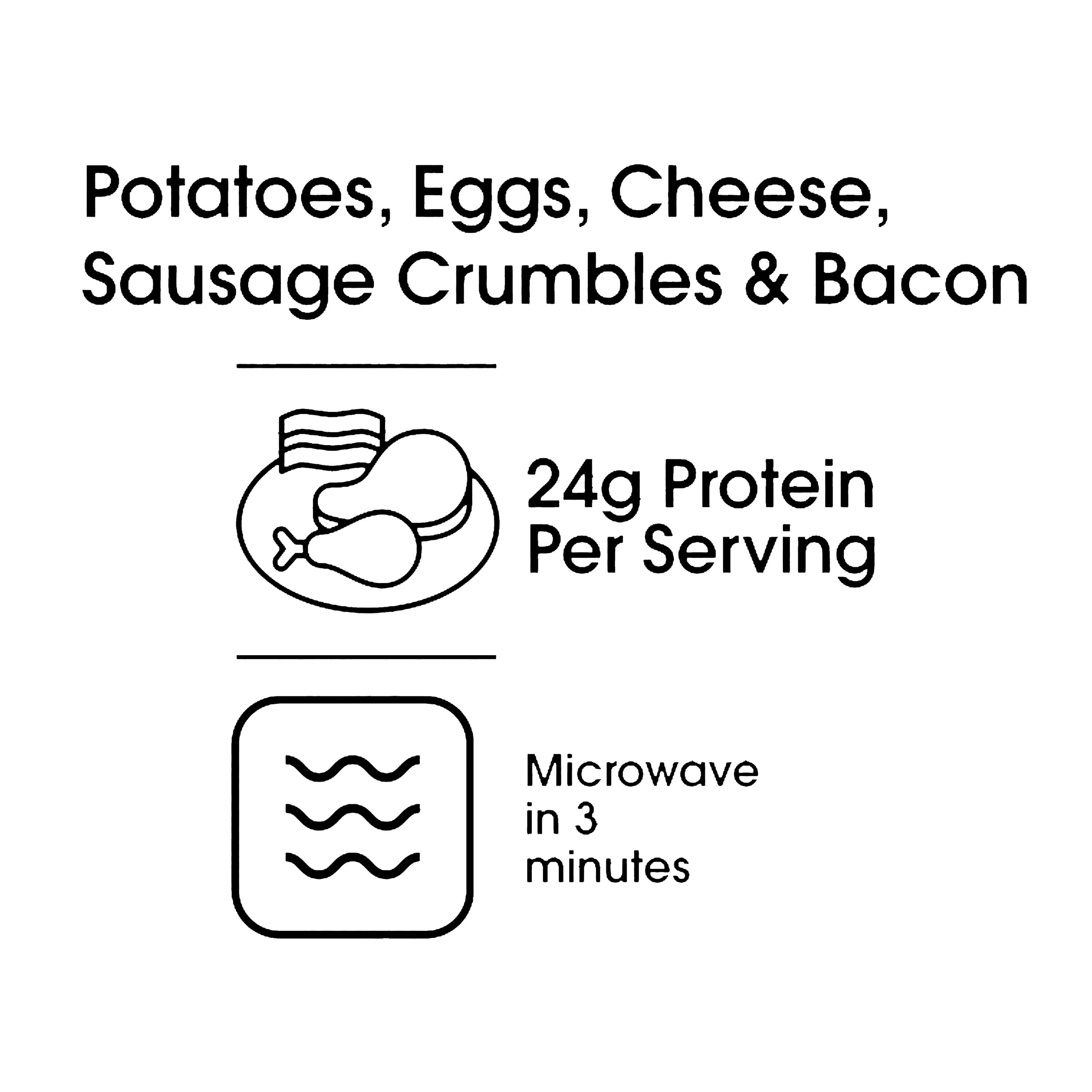 Great Value Meat Lovers Breakfast Bowl, 7 oz (Frozen)