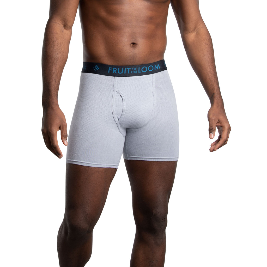 Fruit of the Loom Men's Breathable Cotton Micro-Mesh Boxer Briefs, 3-Pack