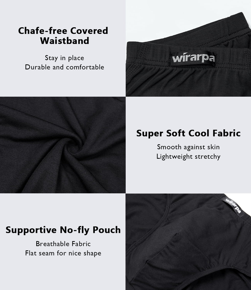 wirarpa Men's Underwear Modal Microfiber Briefs No Fly Underpants 4 Pack Sizes S-3XL