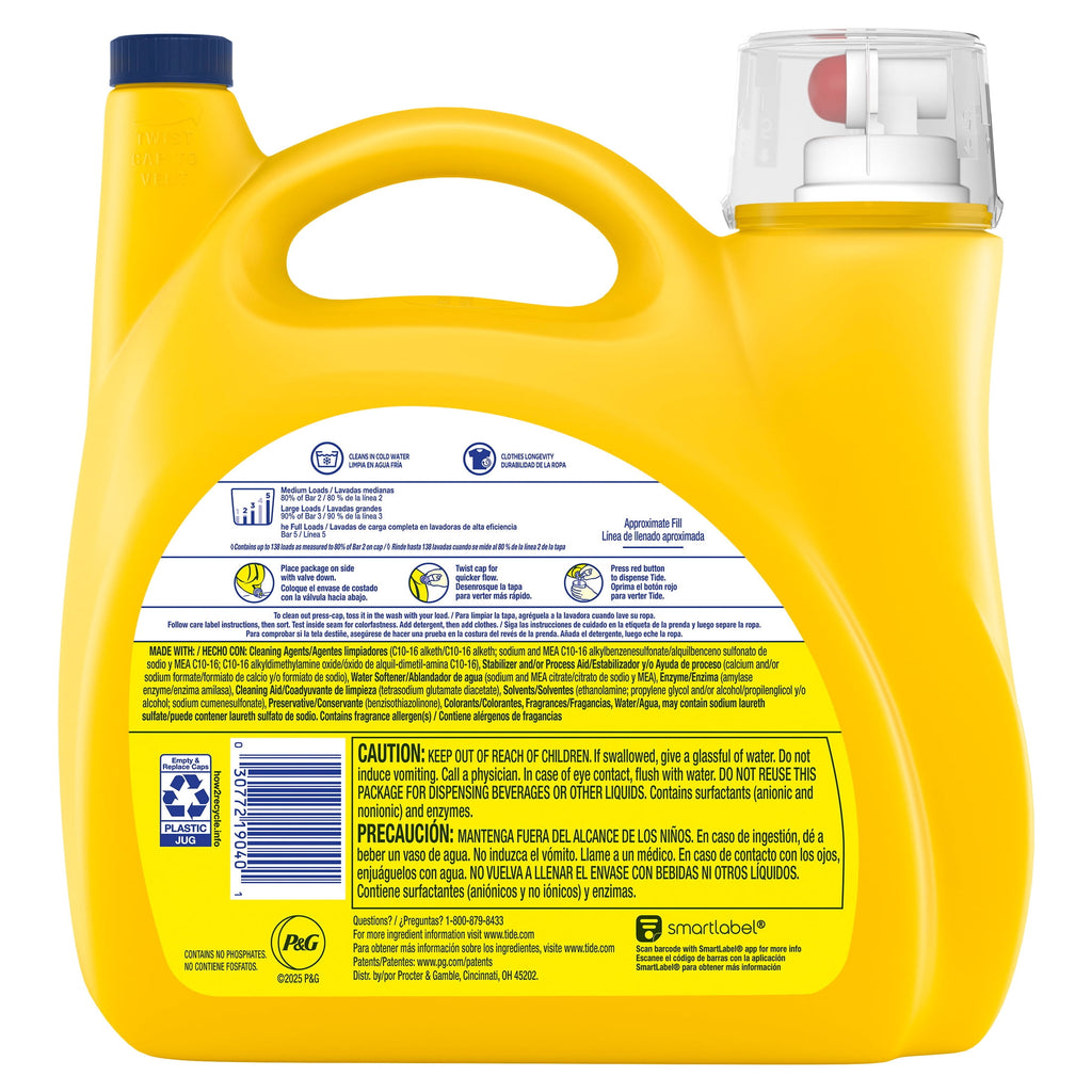 Tide Simply Laundry Detergent Liquid, Daybreak Fresh, 117 fl oz, 89 Loads