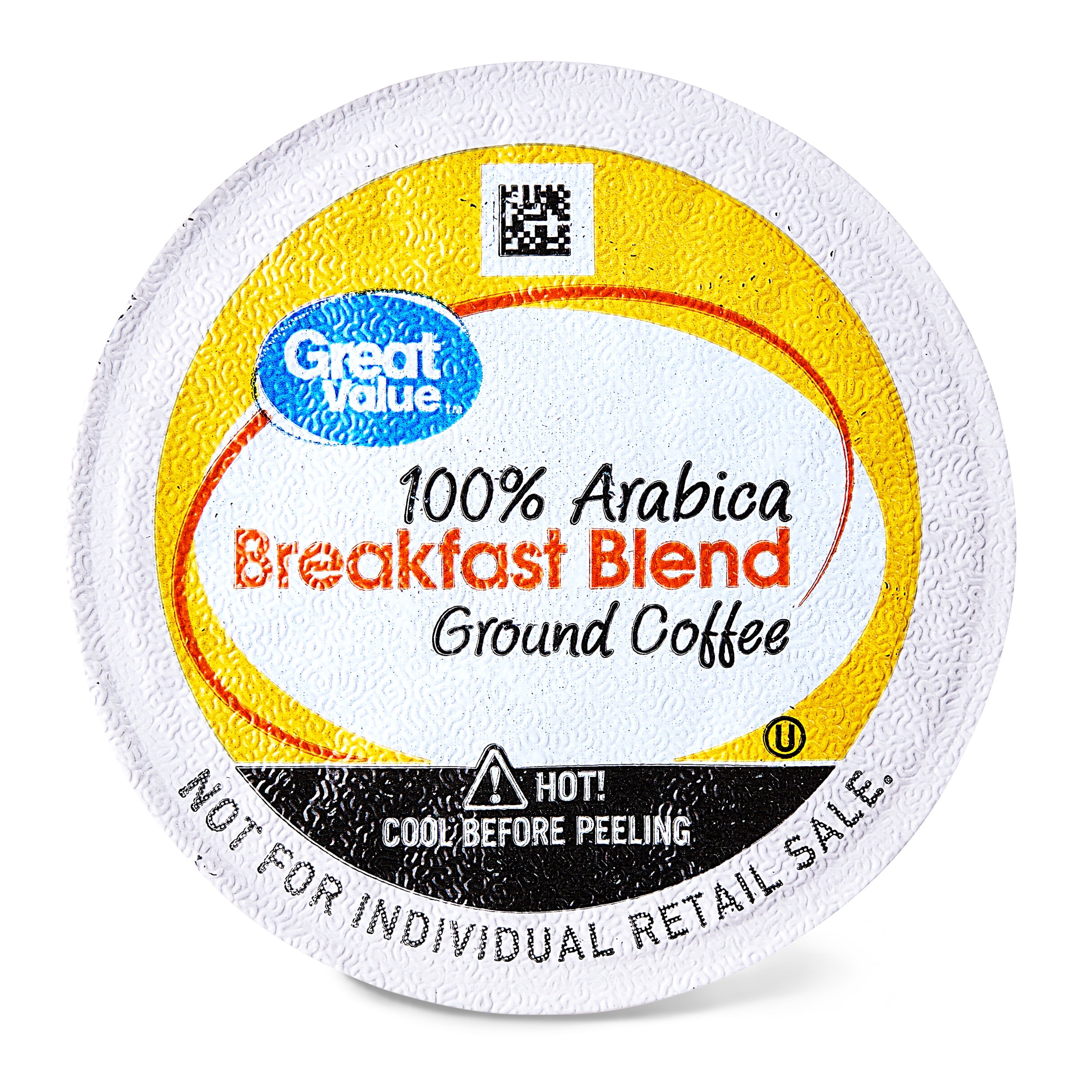 Great Value 100% Arabica Colombian Medium Dark Roast Ground Coffee Pods, 33.1 oz, 100 Count