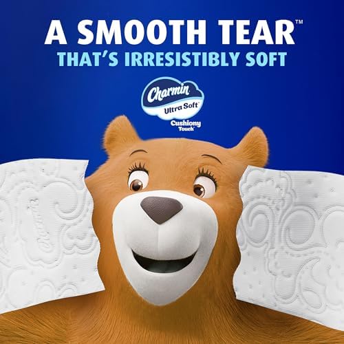 Charmin Ultra Soft Cushiony Touch Toilet Paper, 30 Family Mega = 153 Regular Rolls, 2-Ply, White