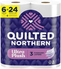 Quilted Northern Ultra Plush Toilet Paper, 6 Mega Rolls = 24 Regular Rolls, 3X Thicker*, 3 Ply Soft Toilet Tissue