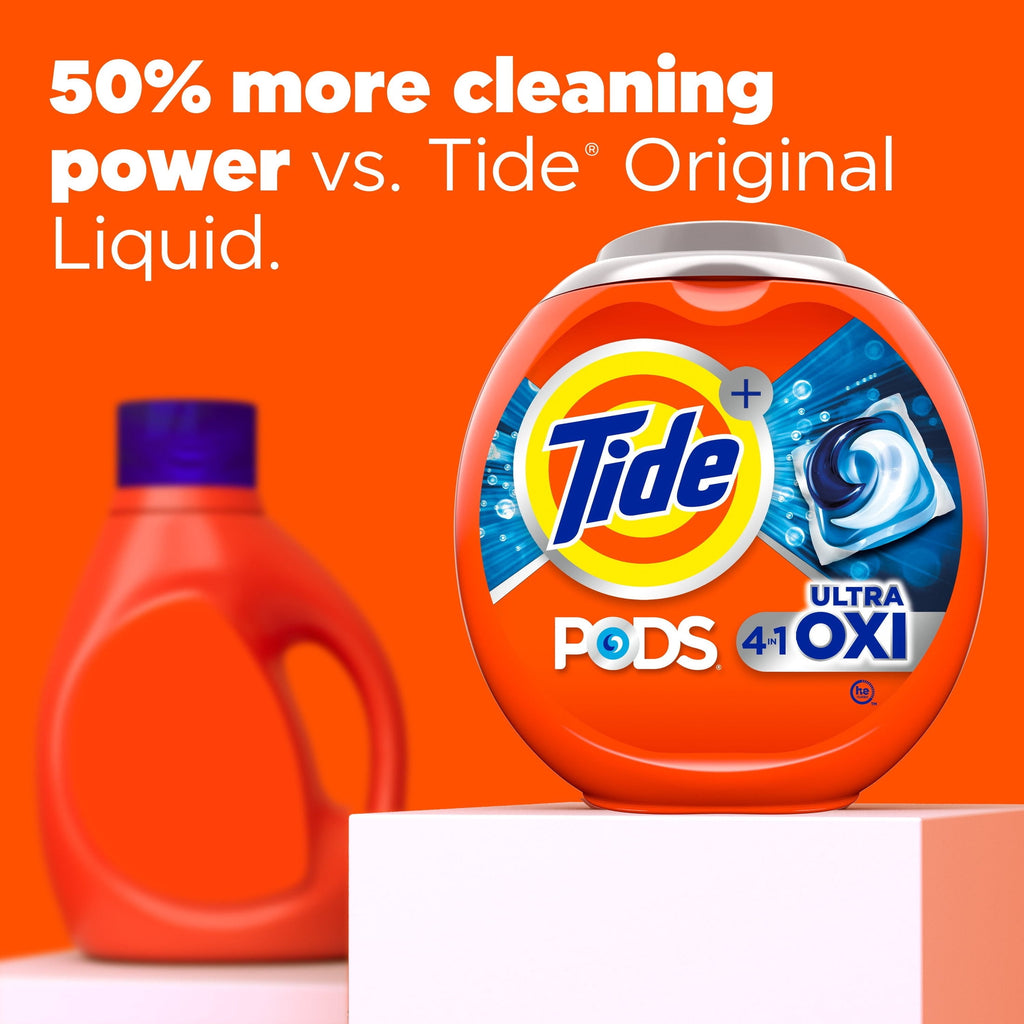 Tide PODS Laundry Detergent Soap Pacs, Ultra OXI, 32 Count