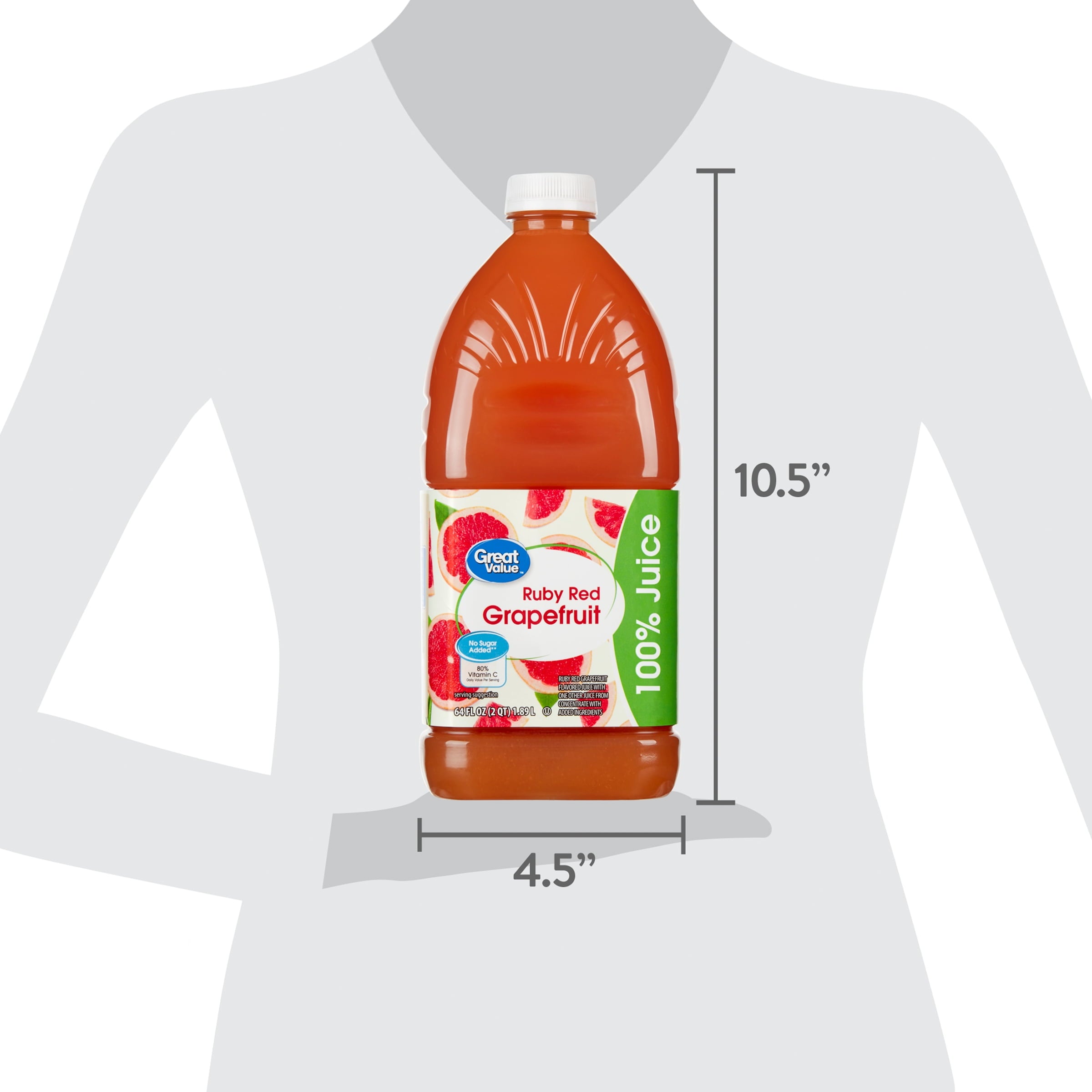 Great Value Ruby Red Grapefruit Juice, 64 fl oz